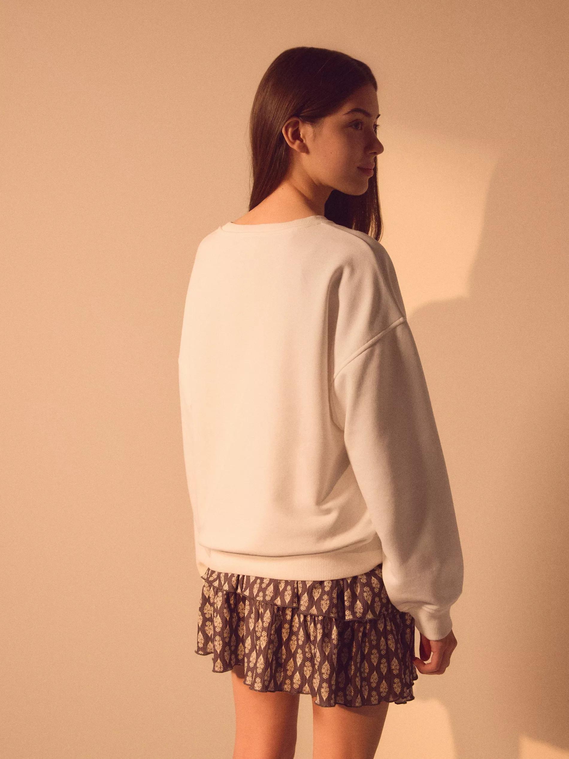 NUDE Sweatshirt with embroidery detailing, Ivory, large image number 5