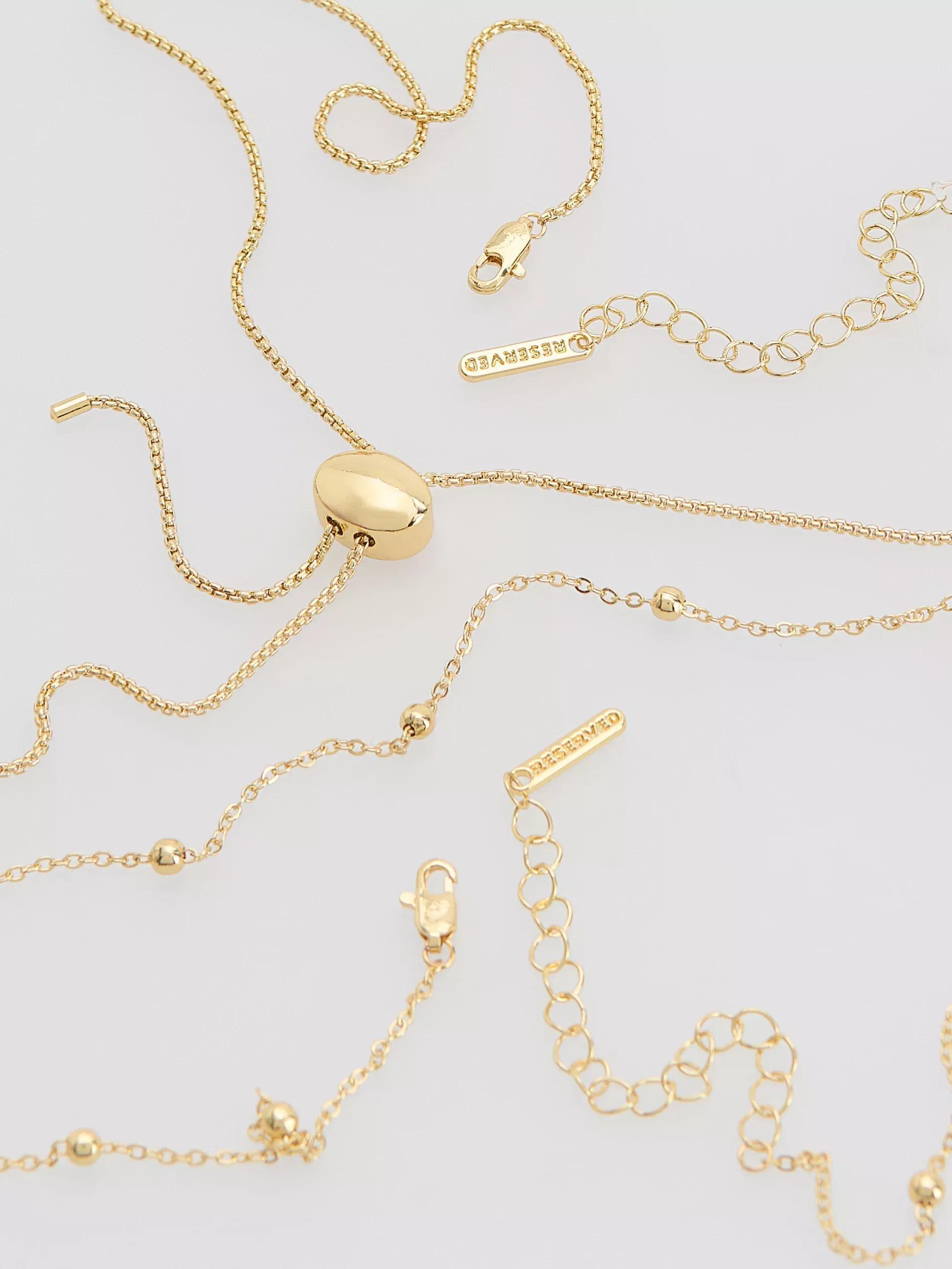 Gold Necklaces Set, Golden, large image number 1