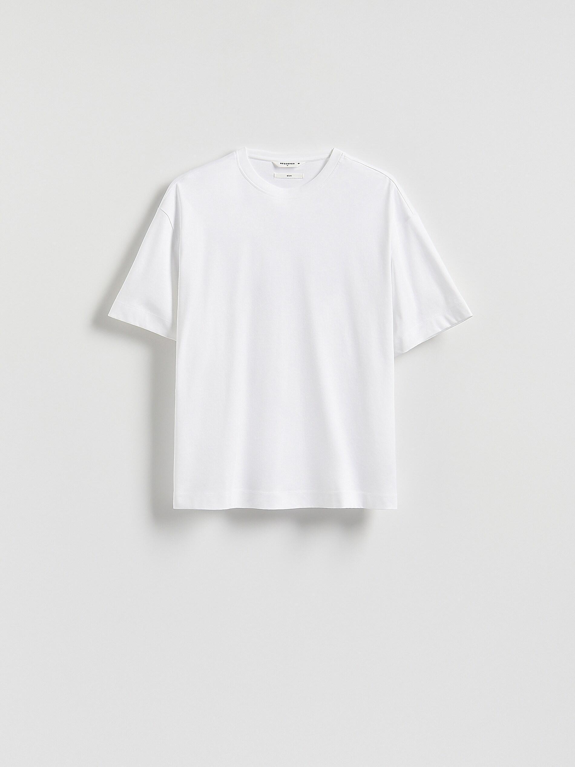 White Boxy T-Shirt In Mercerized Cotton, White, large image number 4