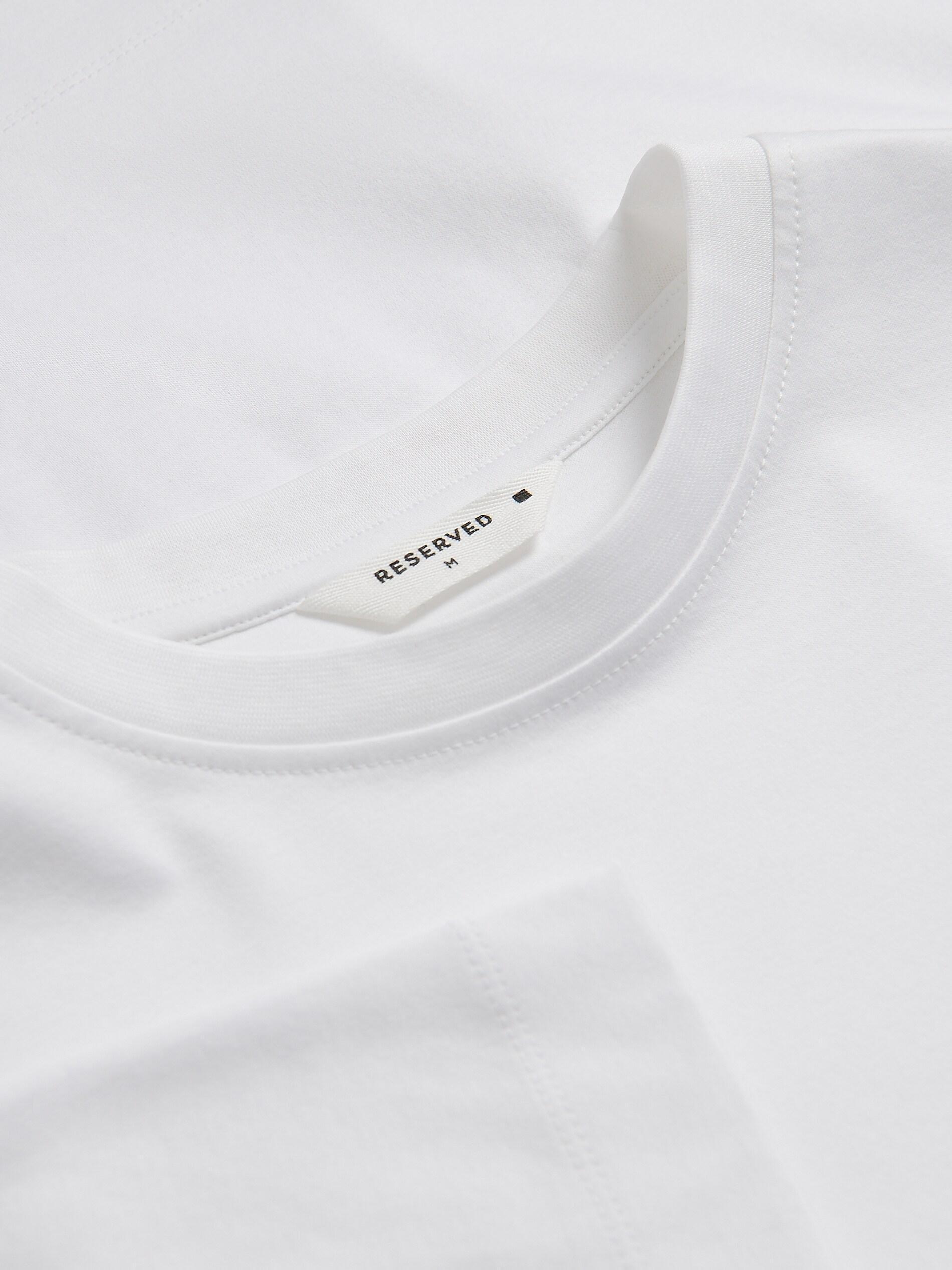 White Boxy T-Shirt In Mercerized Cotton, White, large image number 5