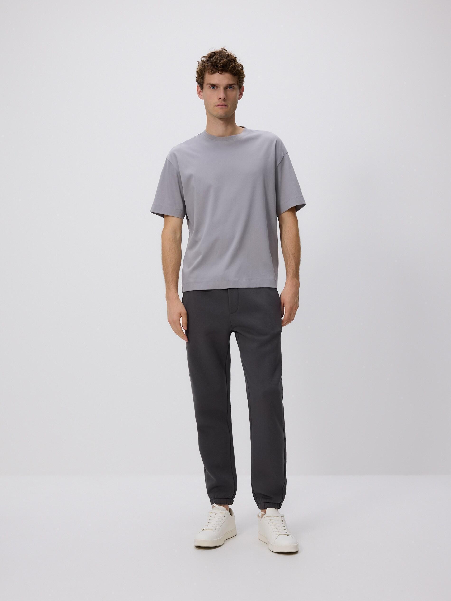 LIGHT GREY Boxy t-shirt in mercerized cotton, Light grey, large image number 0