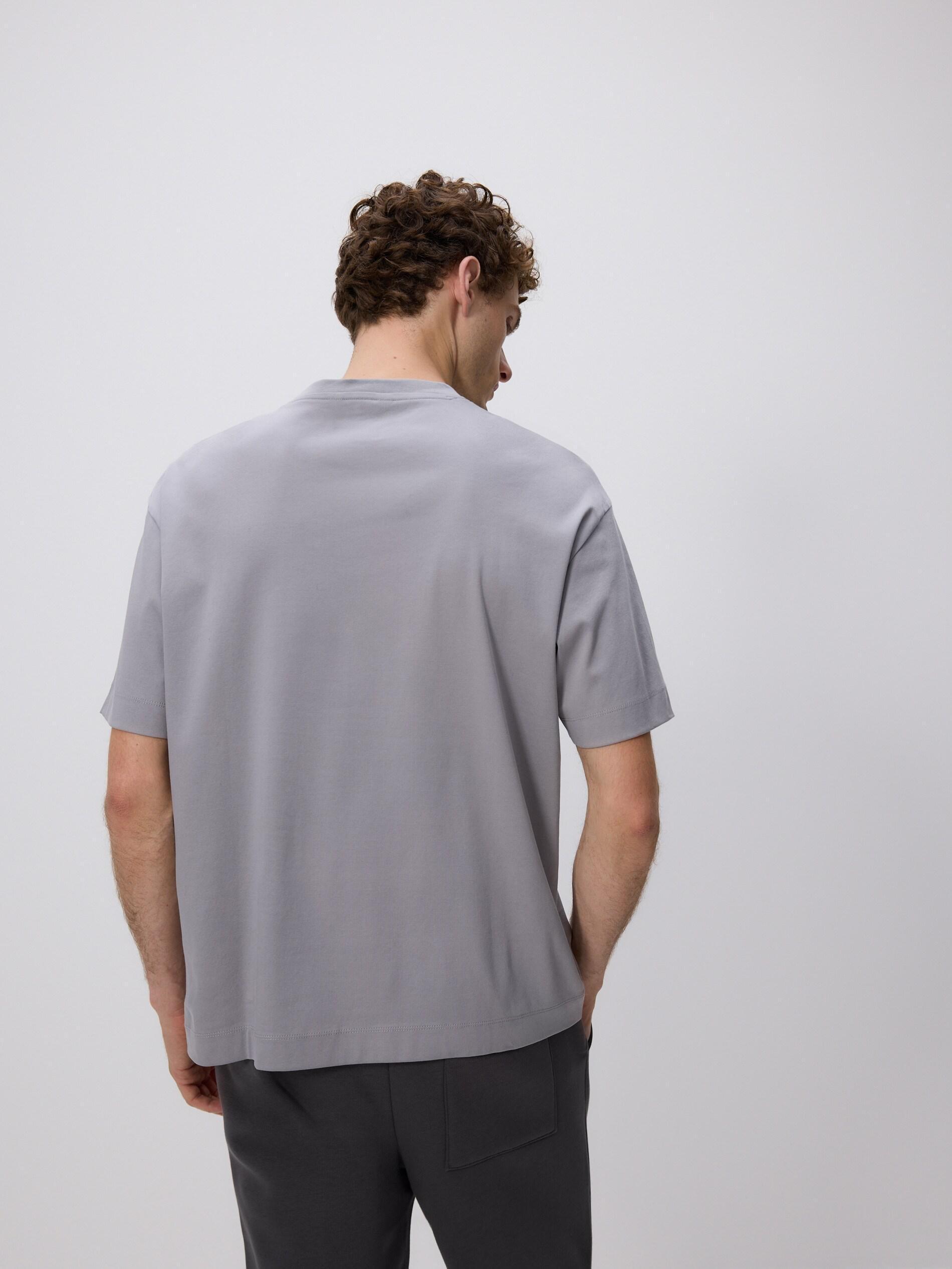 LIGHT GREY Boxy t-shirt in mercerized cotton, Light grey, large image number 2