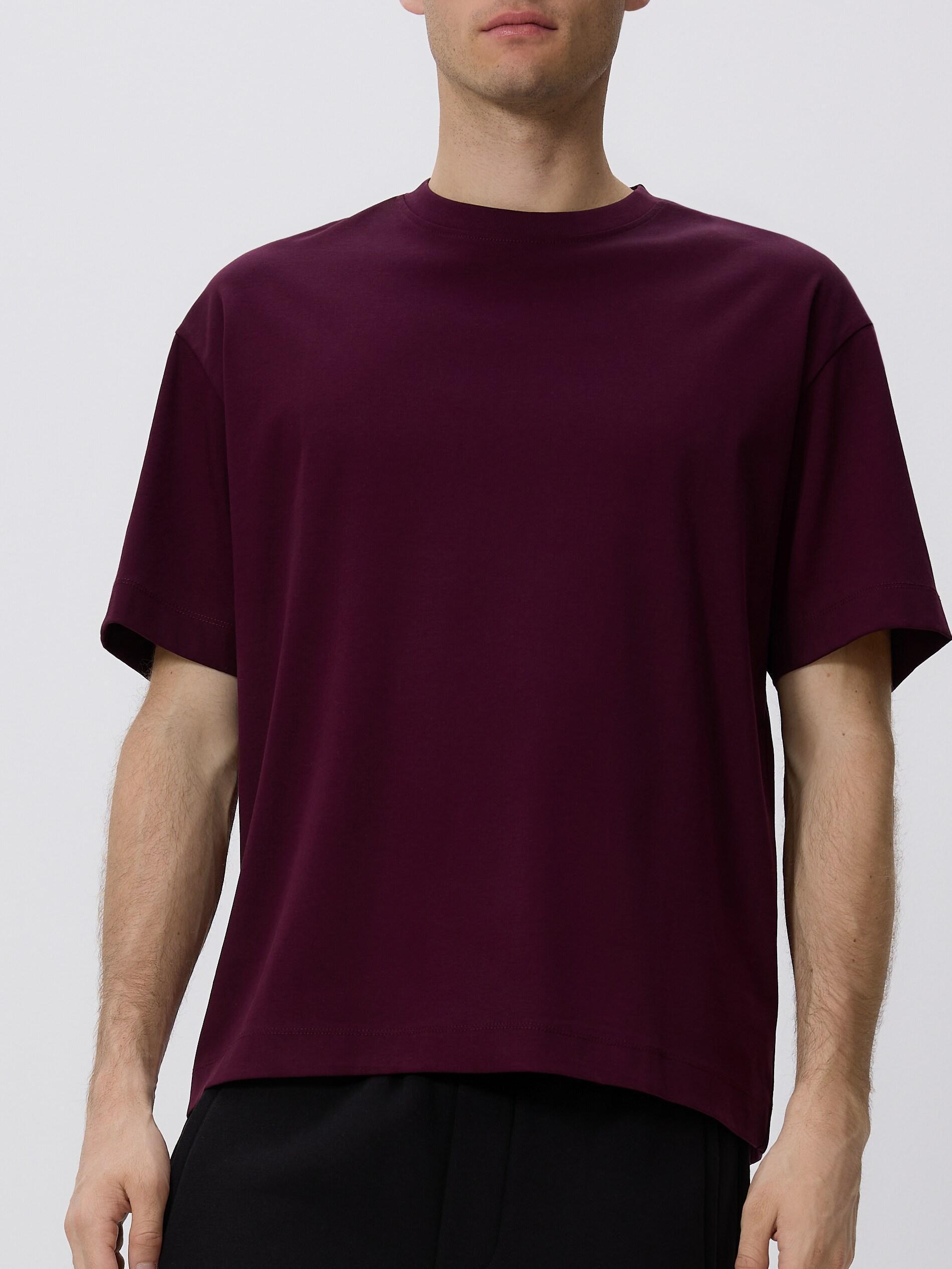 Brown Boxy T-Shirt In Mercerized Cotton, Brown, medium