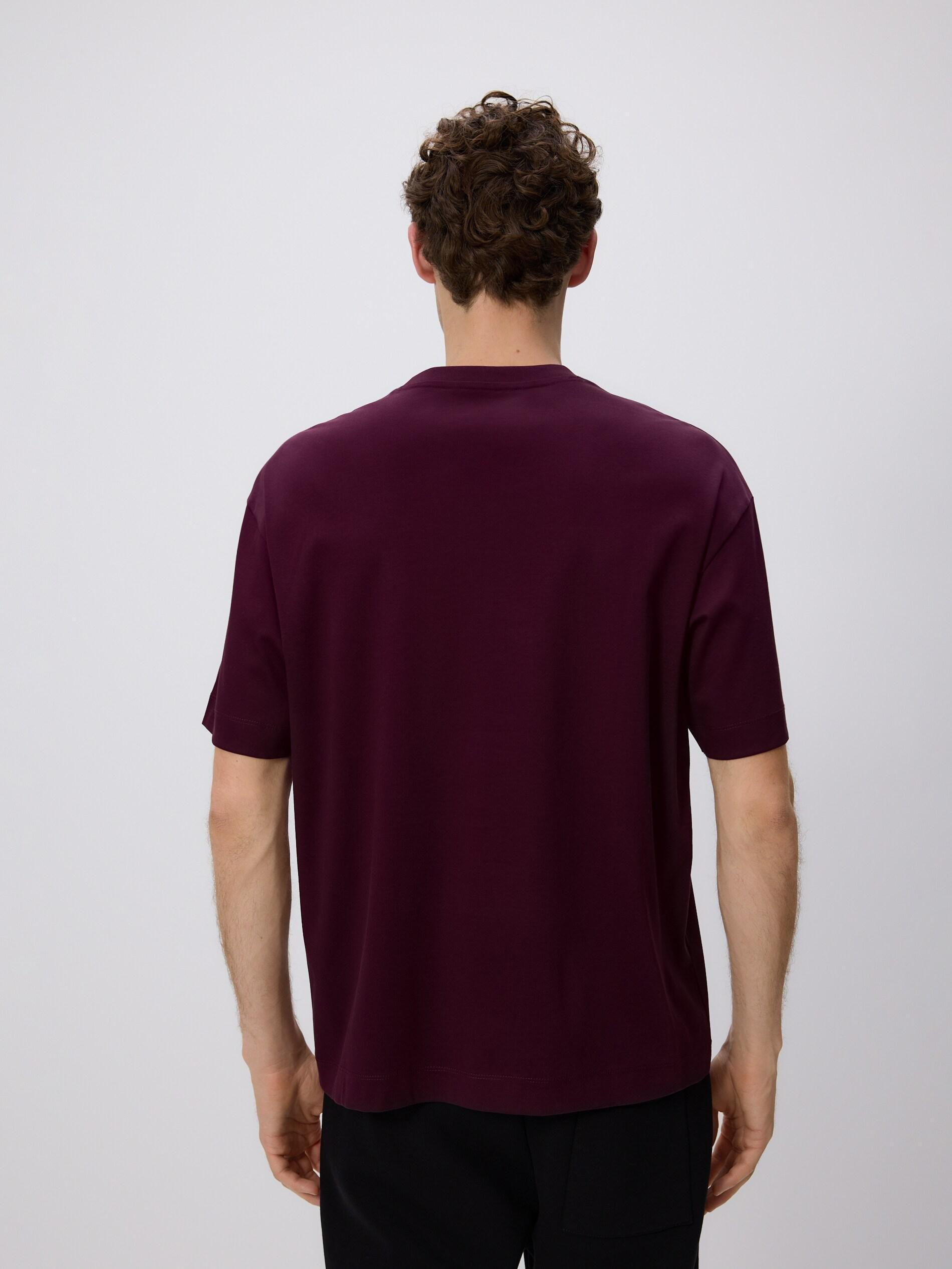 Brown Boxy T-Shirt In Mercerized Cotton, Brown, medium