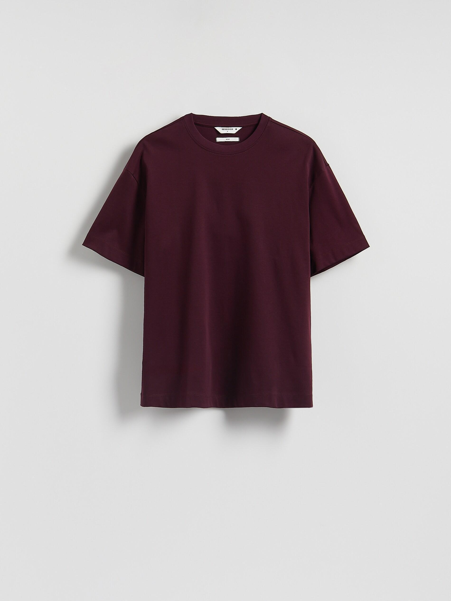 Brown Boxy T-Shirt In Mercerized Cotton, Brown, medium