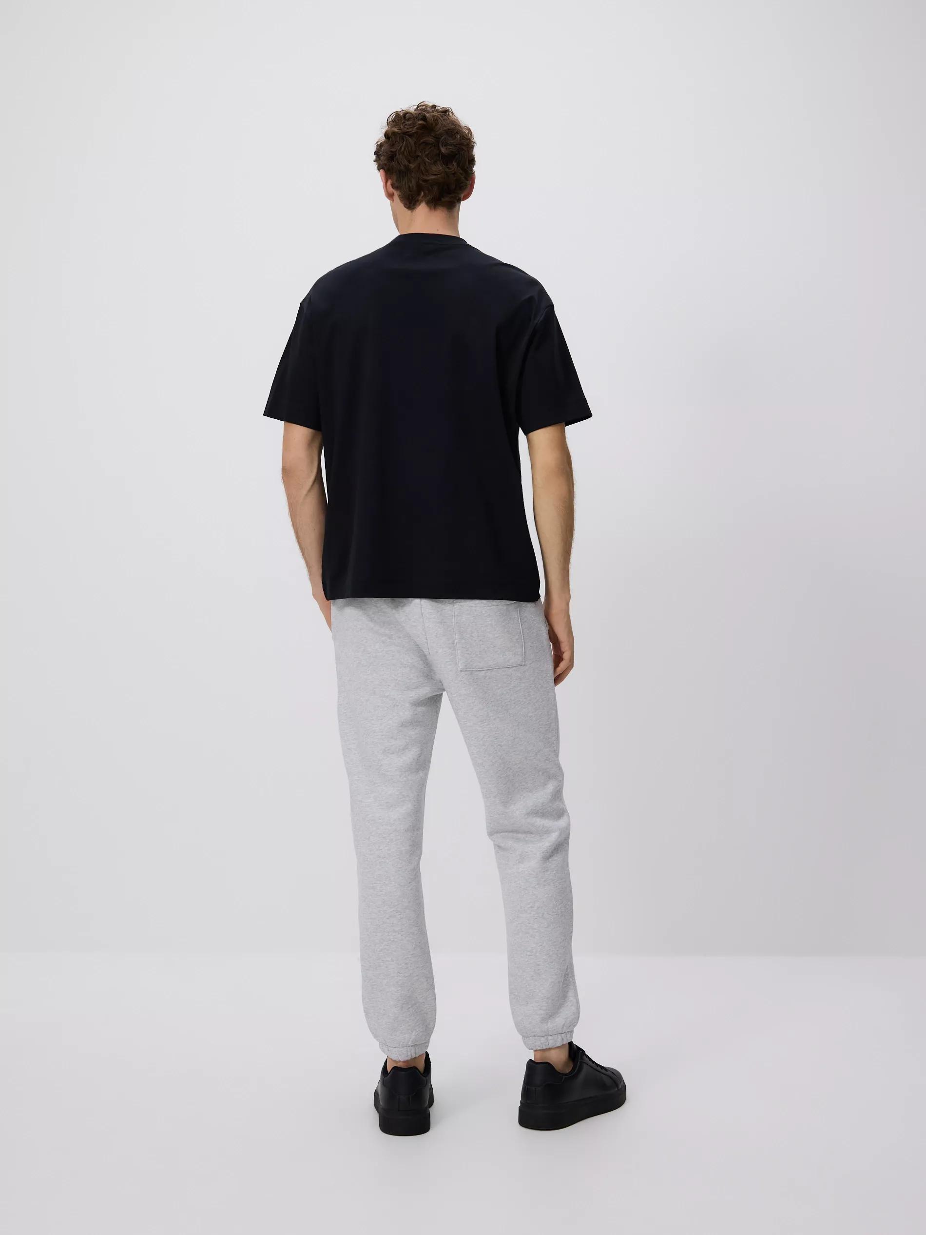 Black Boxy T-Shirt In Mercerized Cotton, , large image number 4