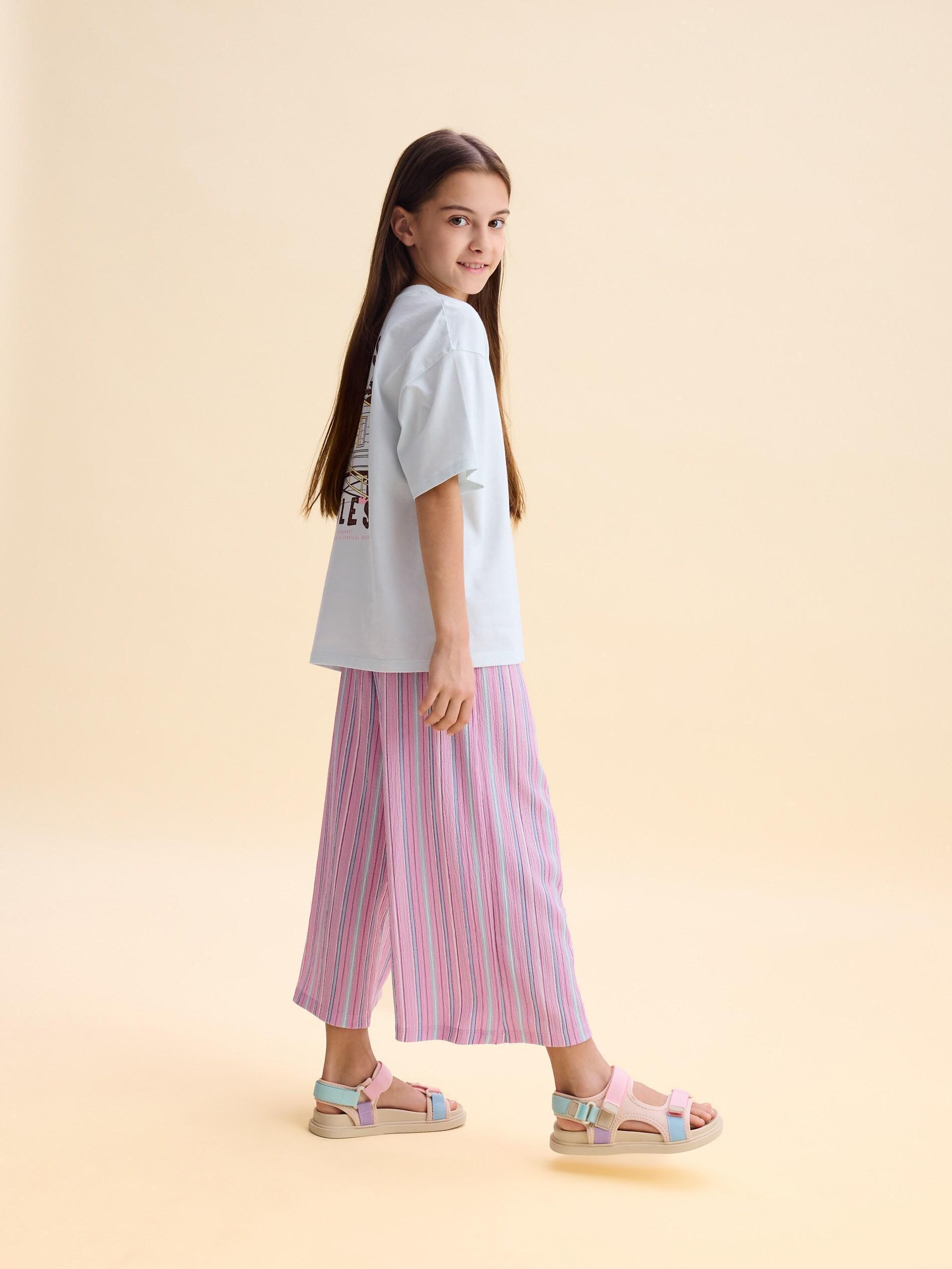 Orchid Jersey Culotte Trousers, Pink, medium