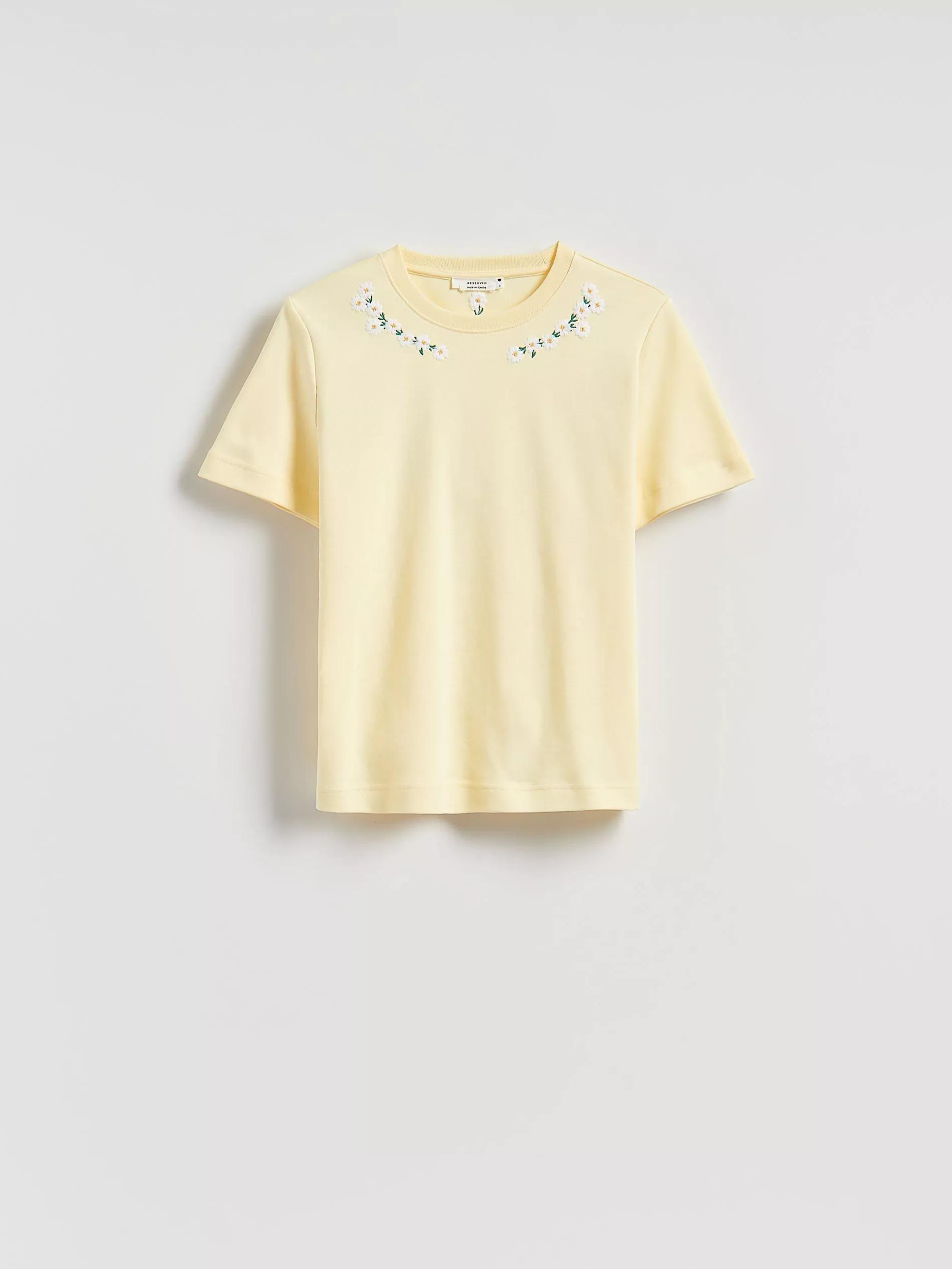 Yellow T-shirt with embroidery, , large image number 2