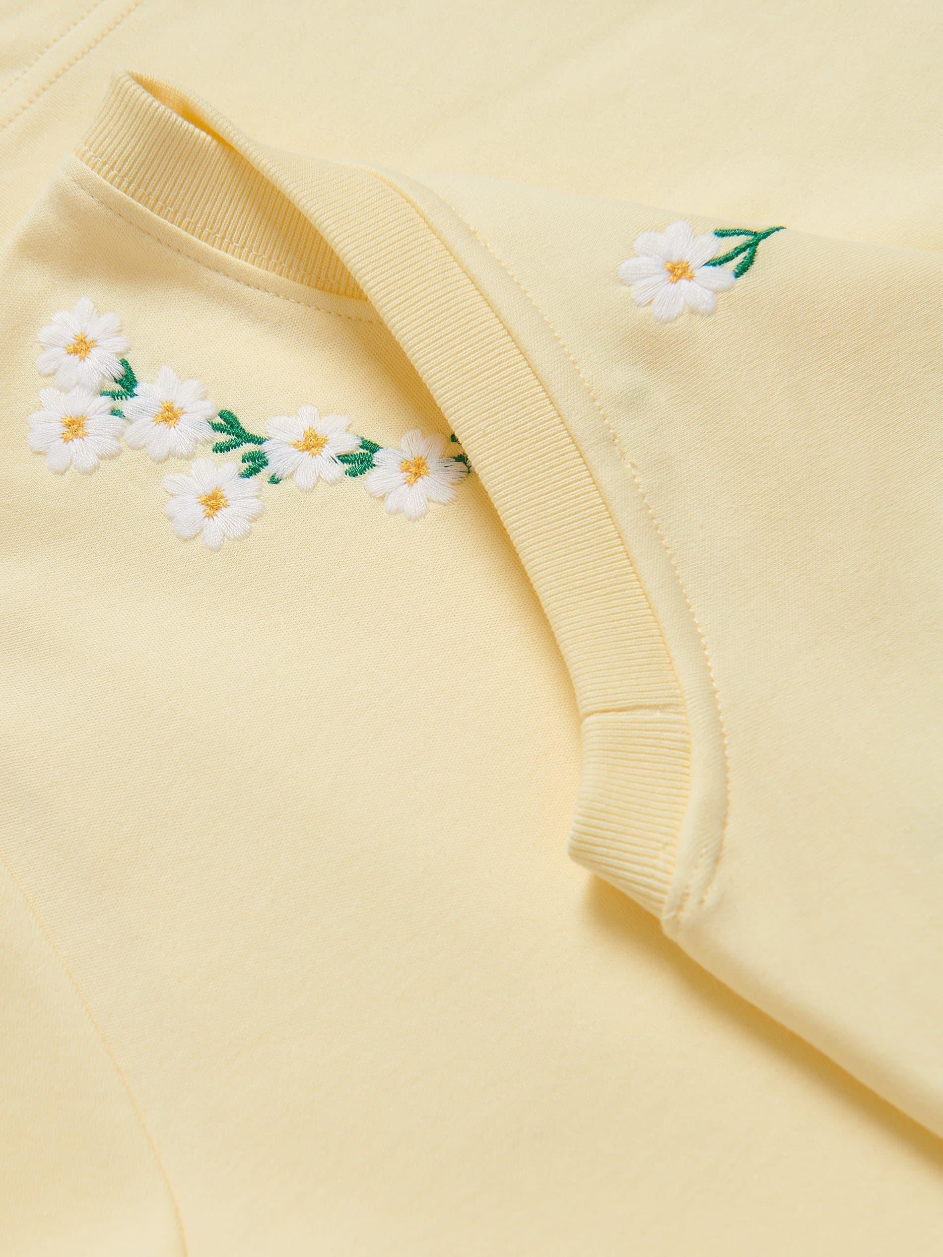 Yellow T-shirt with embroidery, , large image number 3