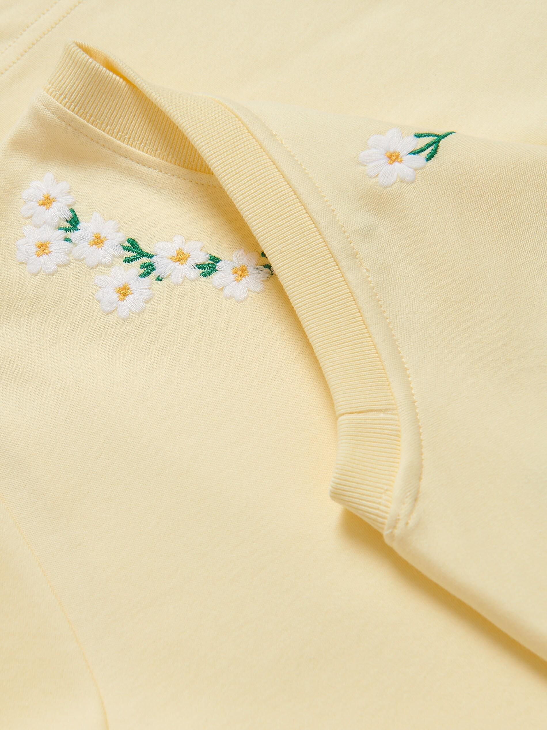 Yellow T-shirt with embroidery, Ivory, large image number 3
