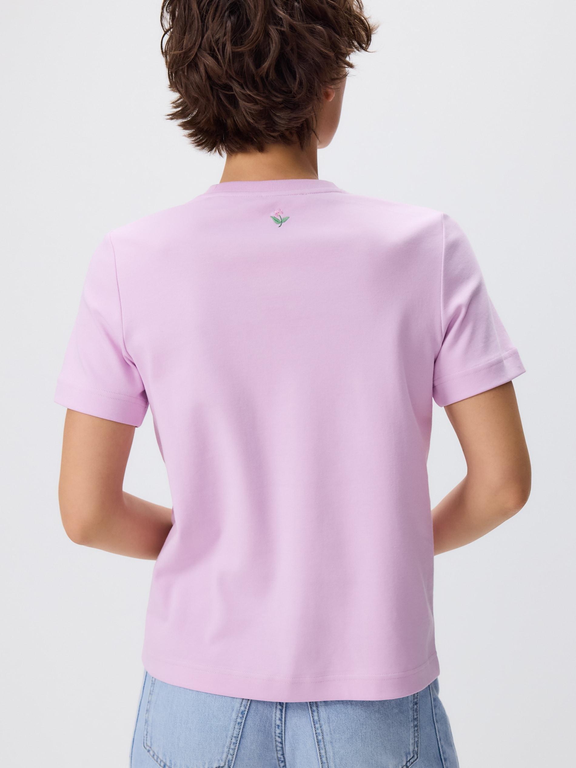 Purple T-shirt with embroidery, , large image number 2