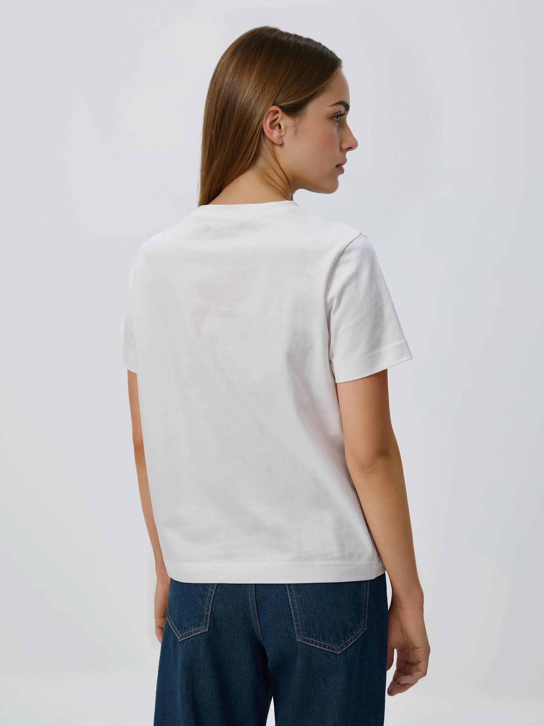 White T-Shirt With Print, White, large image number 2
