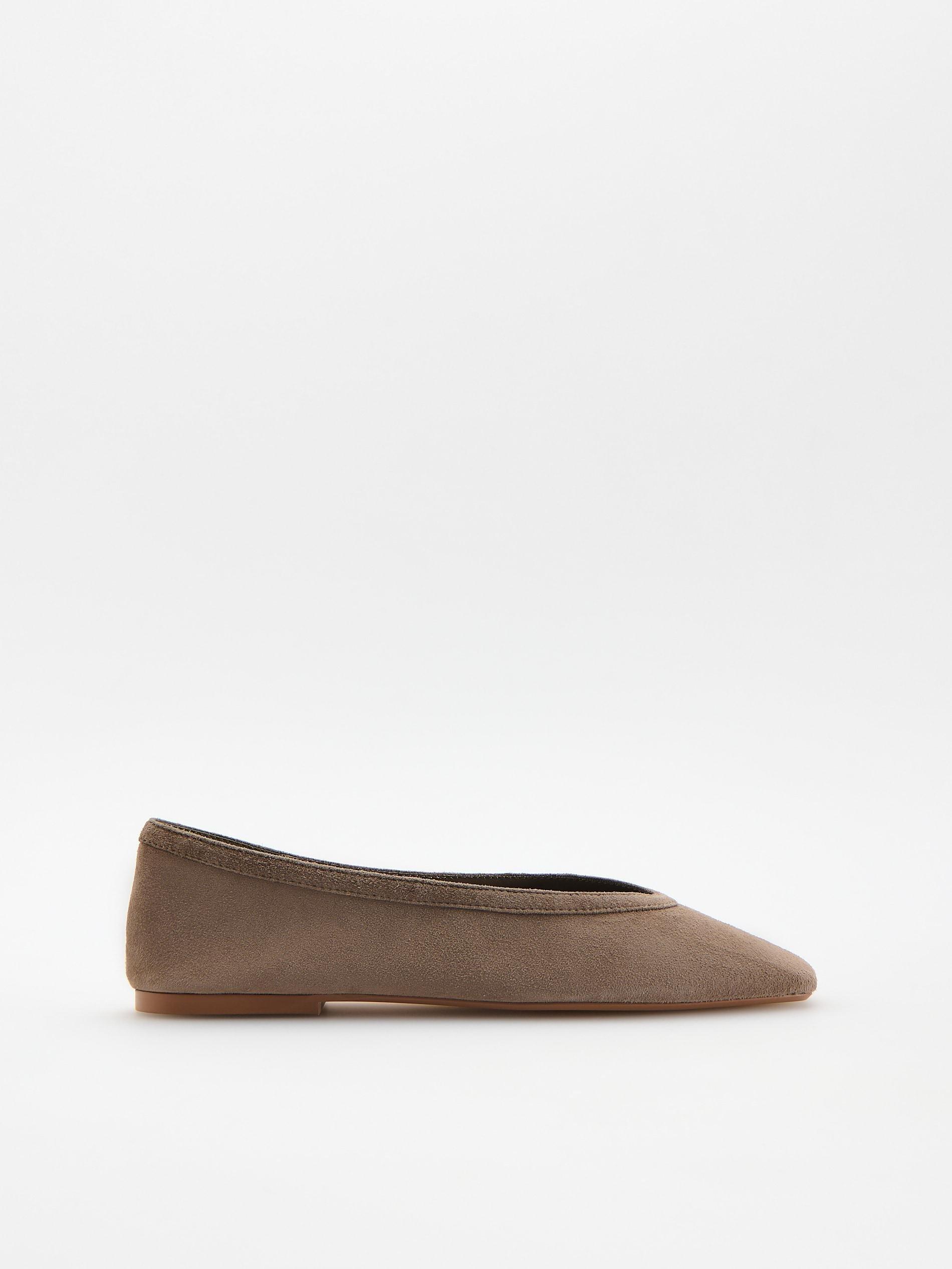 حذاء باليرينا شمواه بيج, Beige, medium