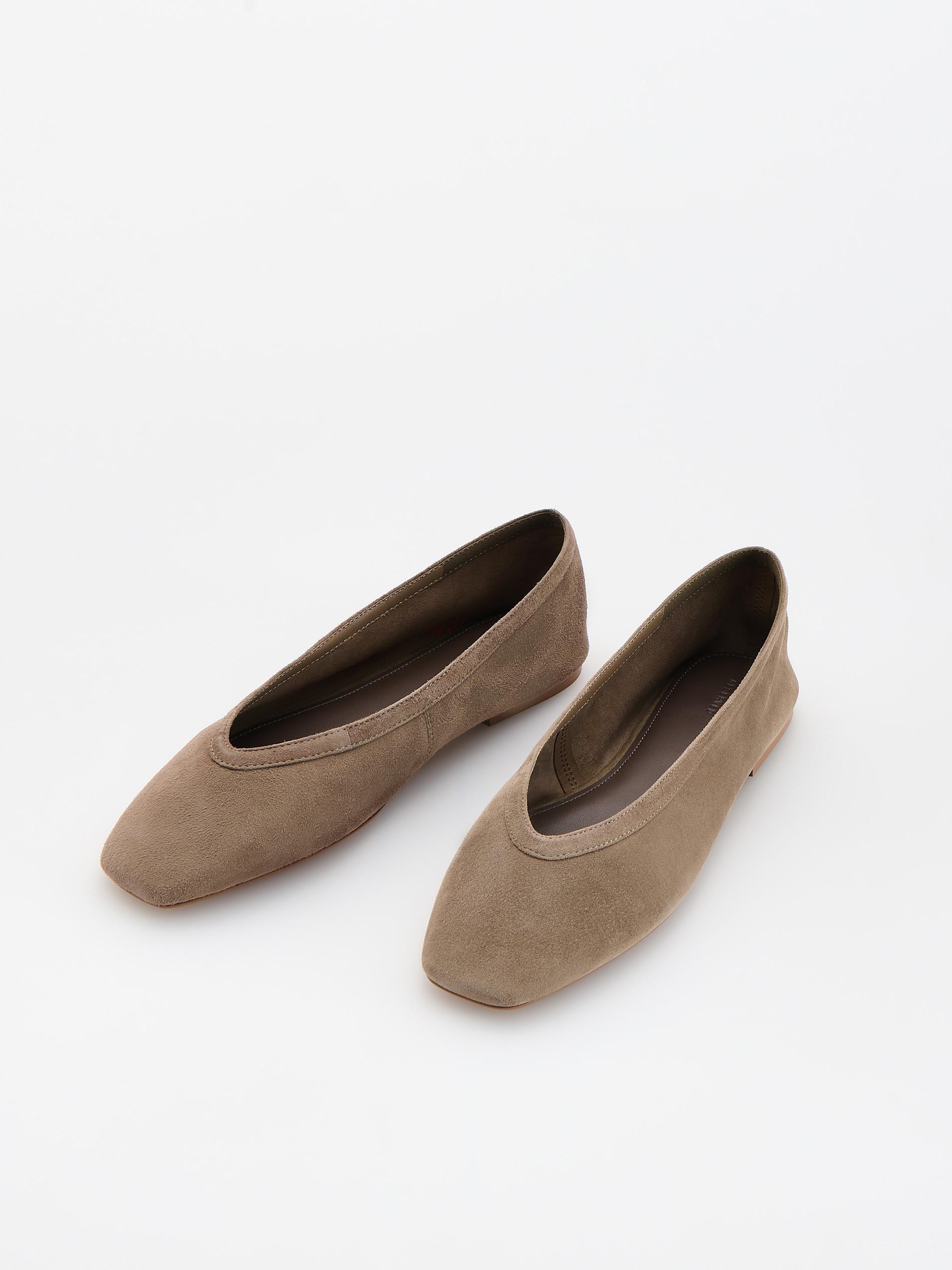 حذاء باليرينا شمواه بيج, Beige, large image number 1