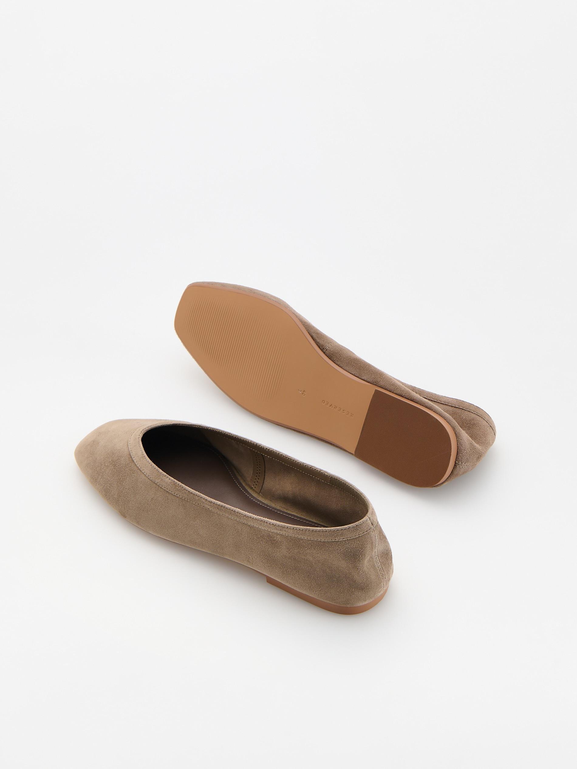 حذاء باليرينا شمواه بيج, Beige, medium