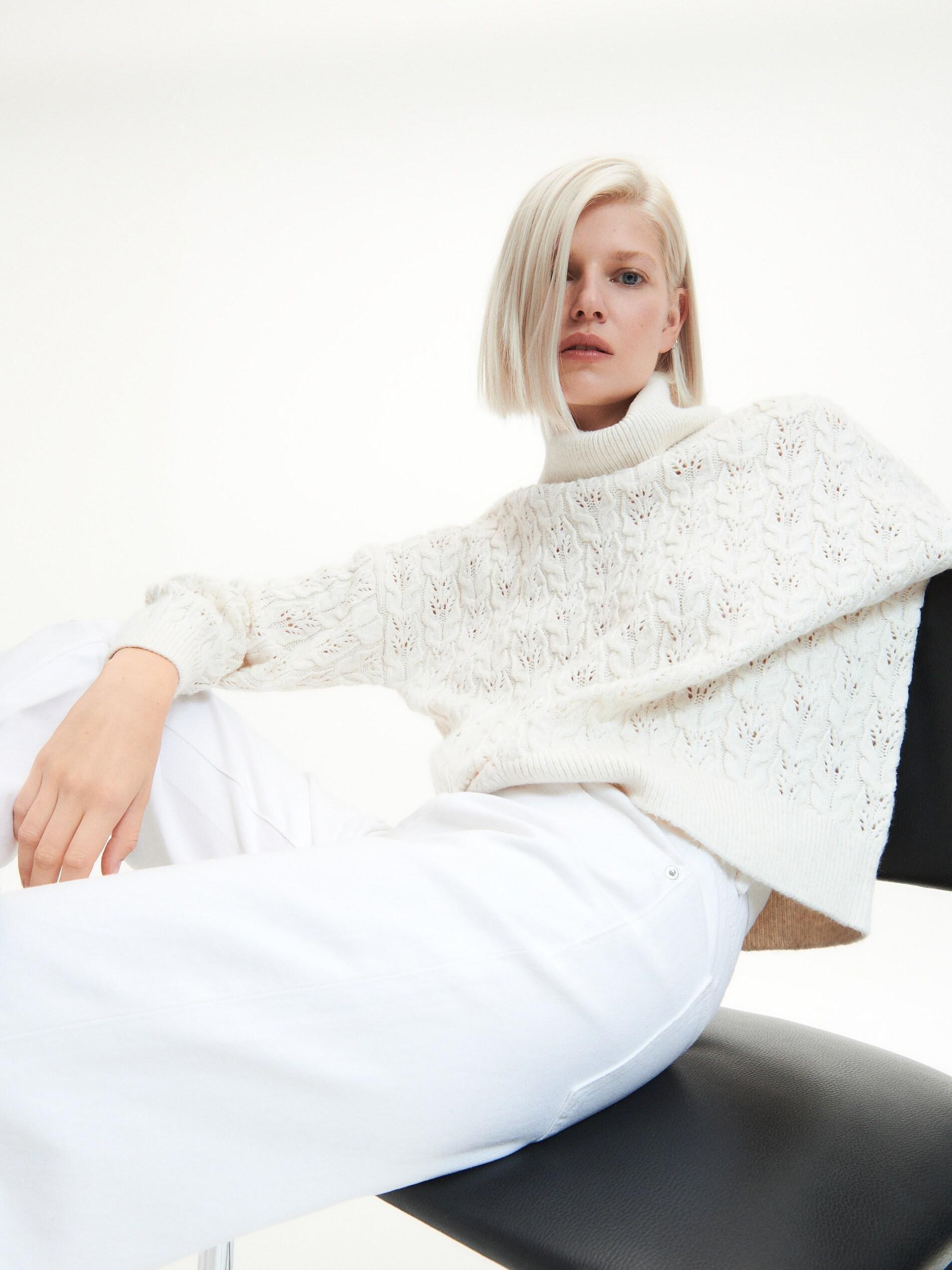 White Roll Neck Jumper, , large image number 0
