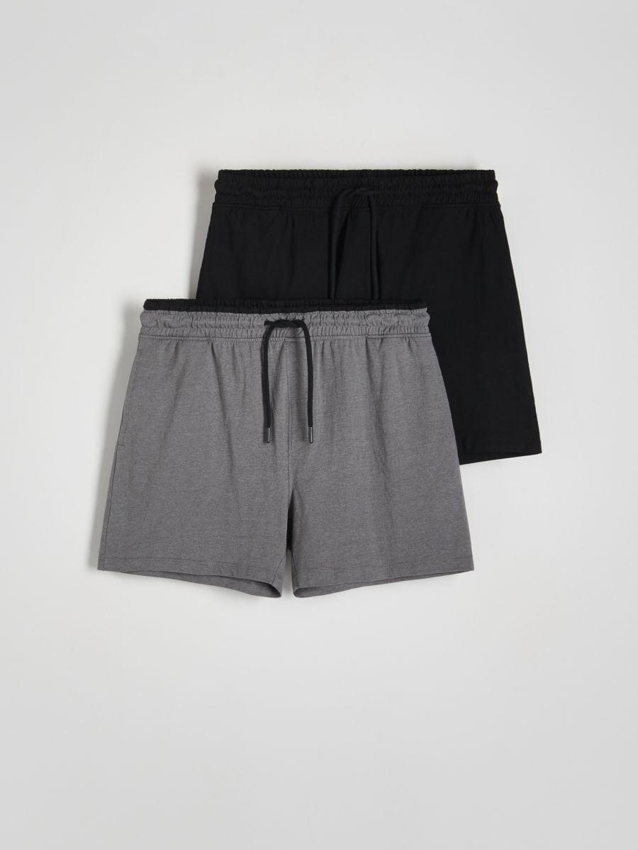 Black Pyjama Shorts, Set Of 2, Black, large image number 0