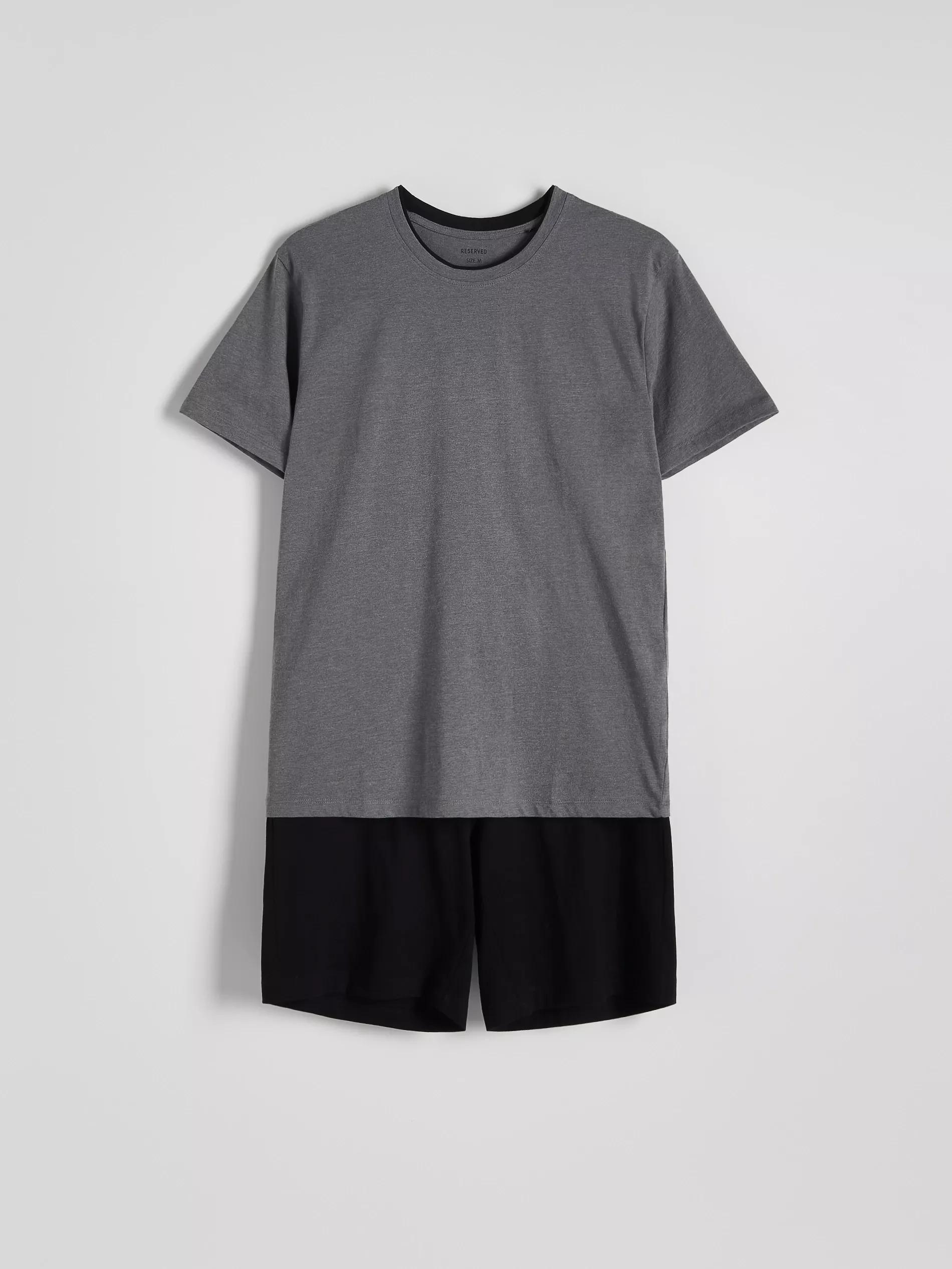 Grey Two Piece Pyjama Set, , large image number 0