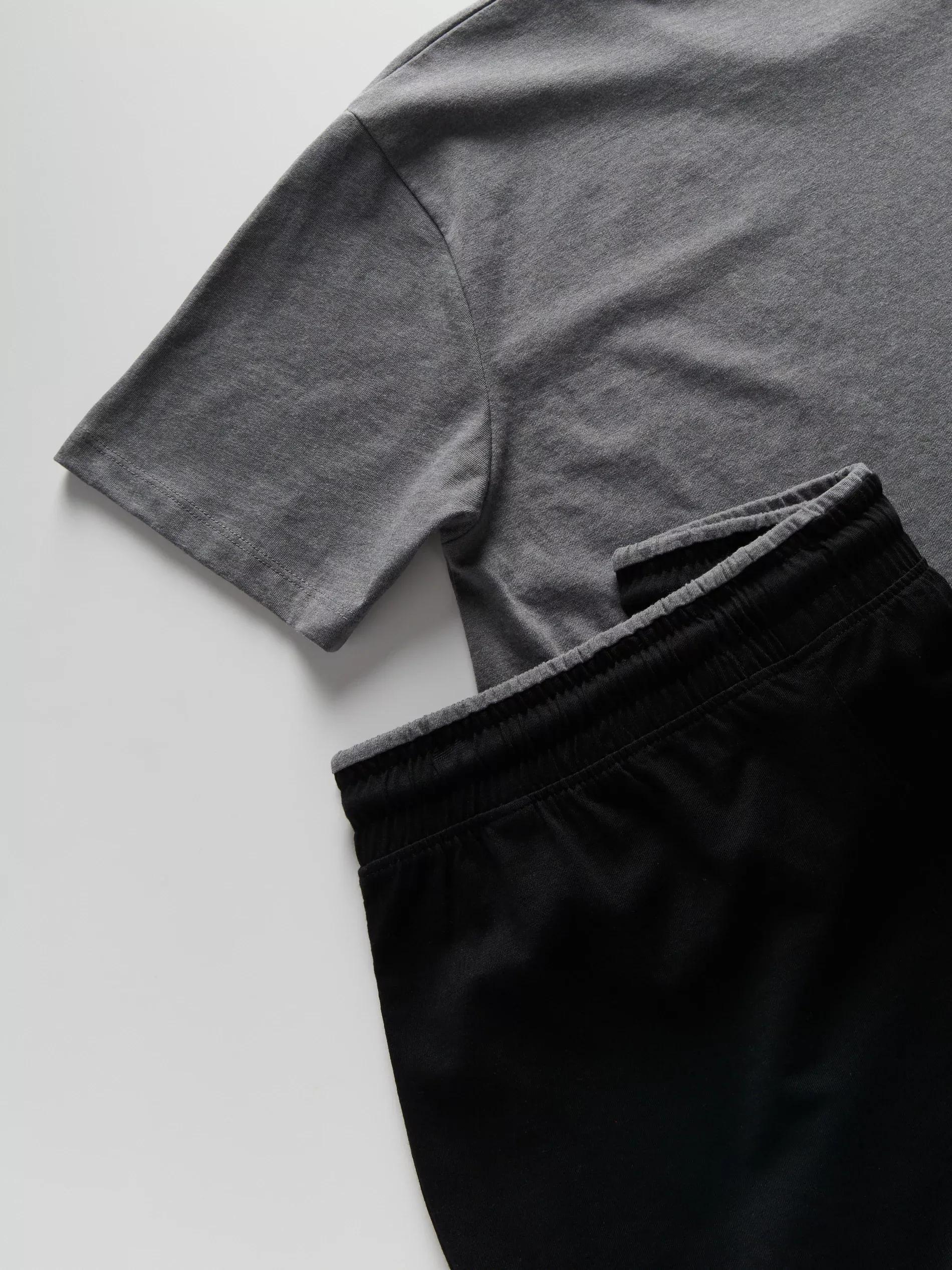 Grey Two Piece Pyjama Set, , large image number 1
