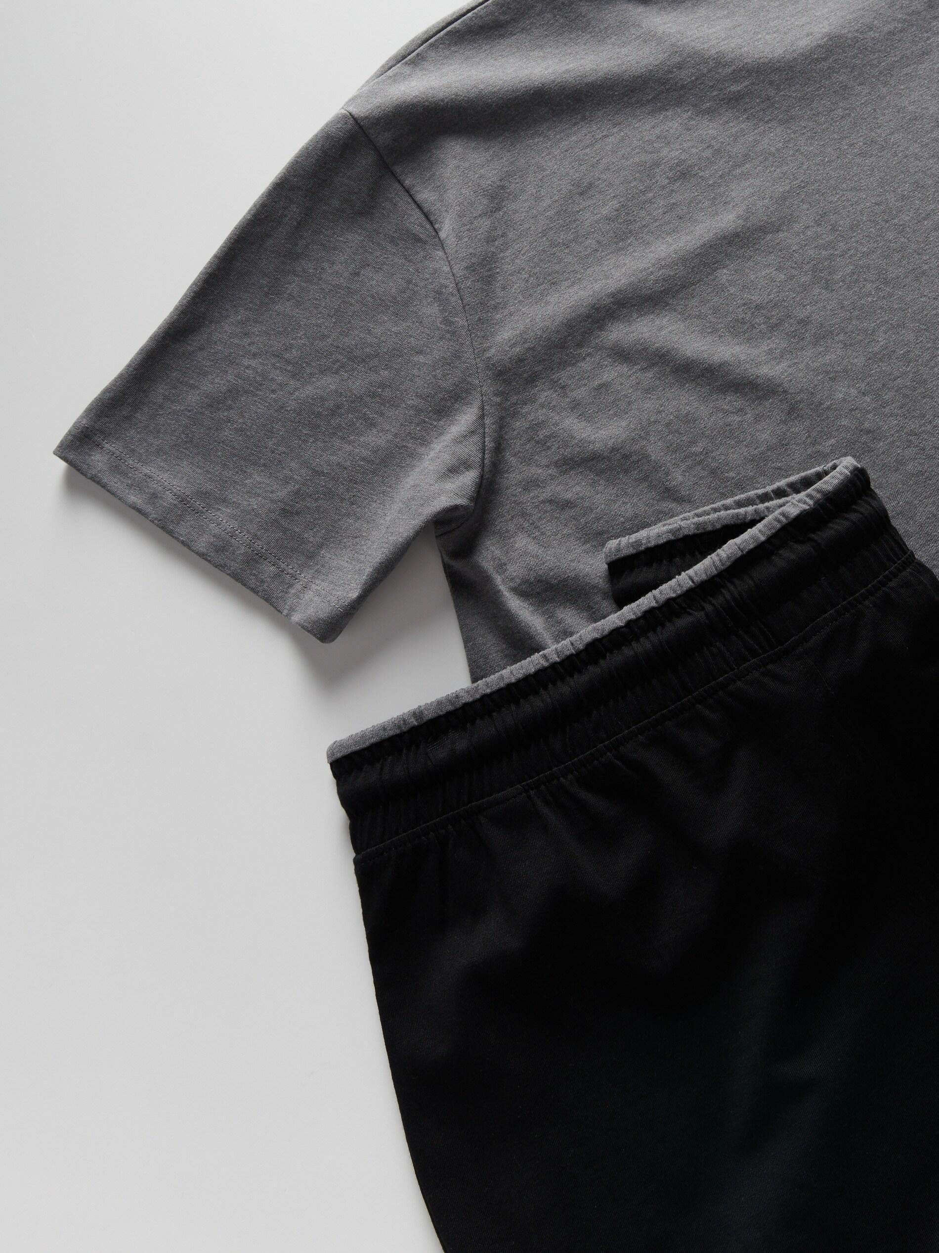 Grey Two Piece Pyjama Set, Grey, large image number 1