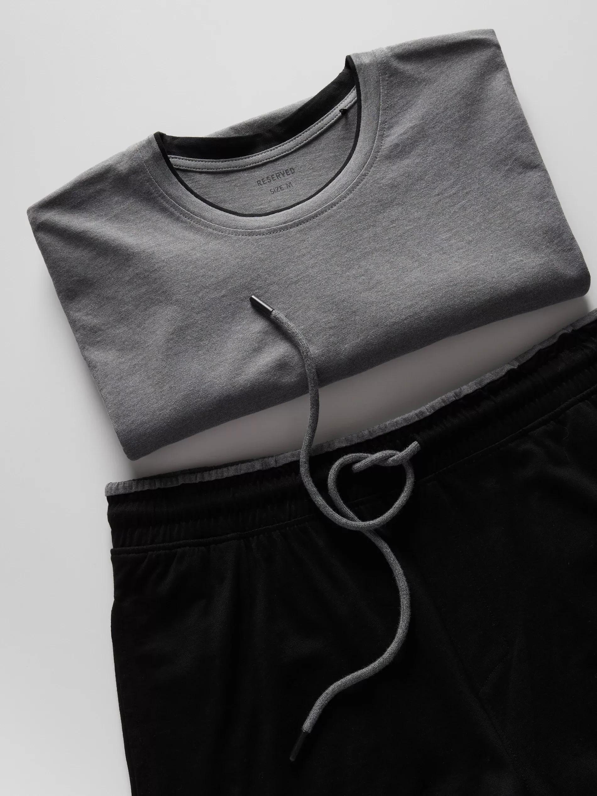 Grey Two Piece Pyjama Set, , large image number 2