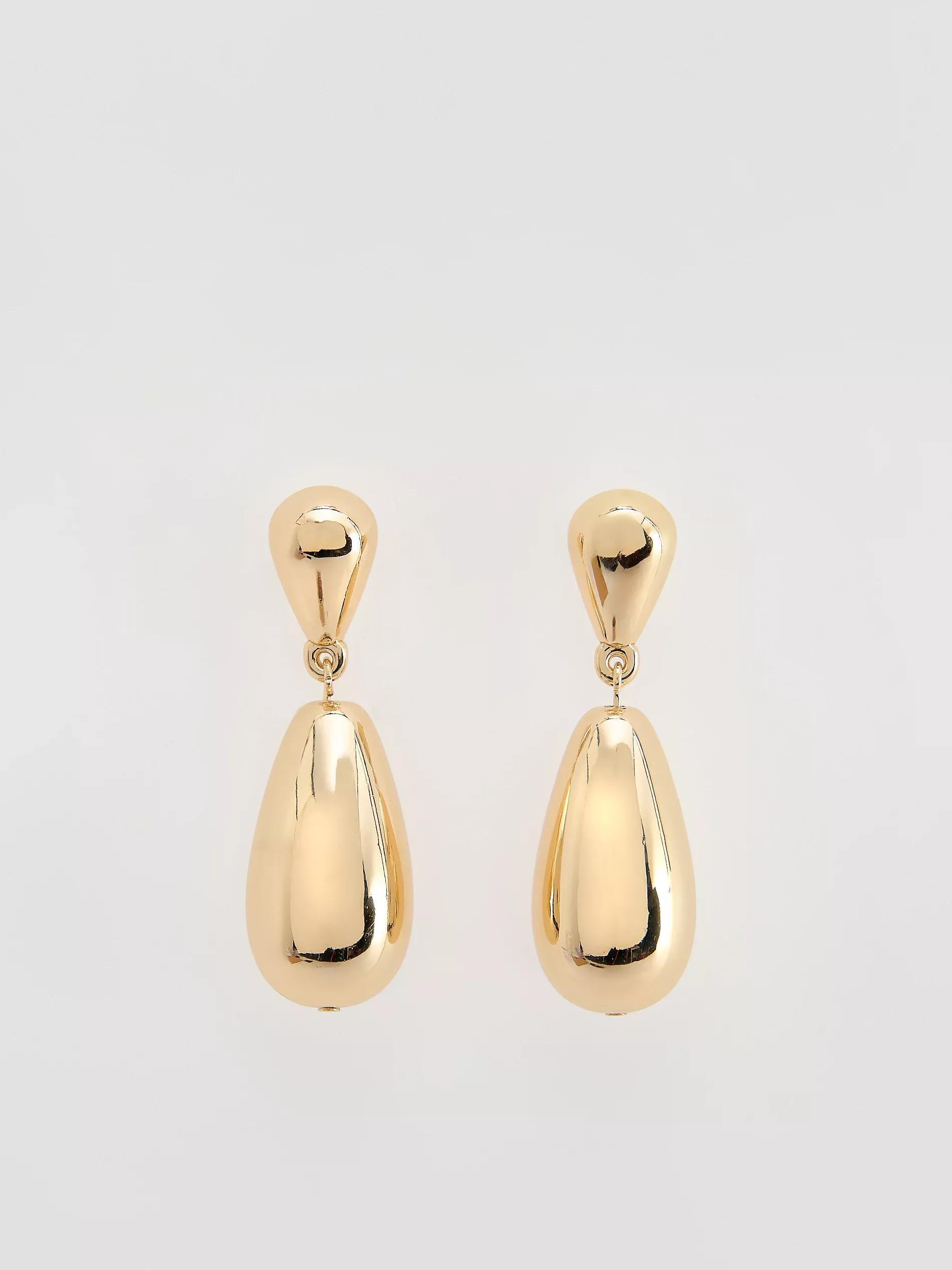 Gold Dangle Earrings, Golden, large image number 1