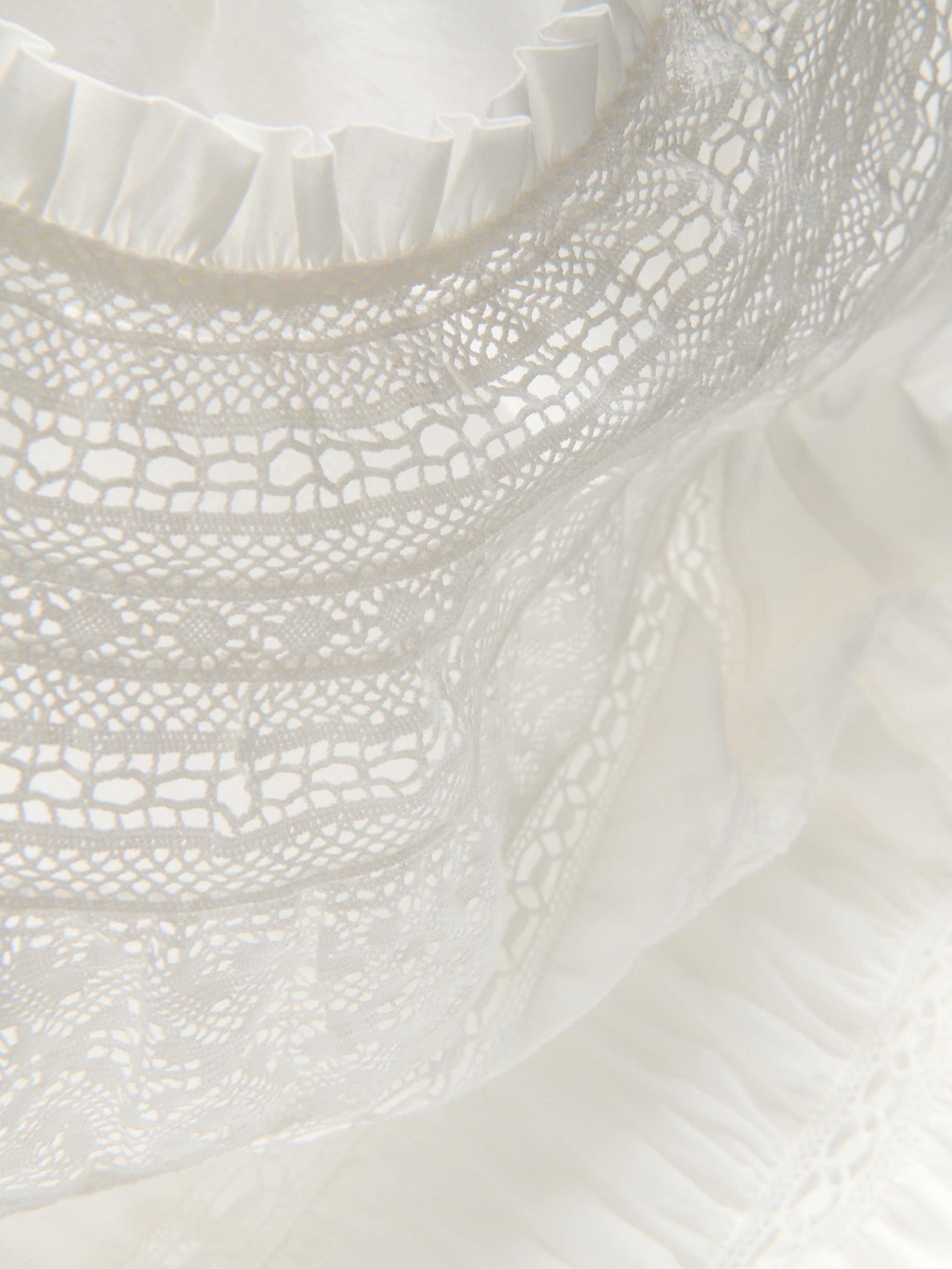 White Openwork Blouse, White, large image number 3