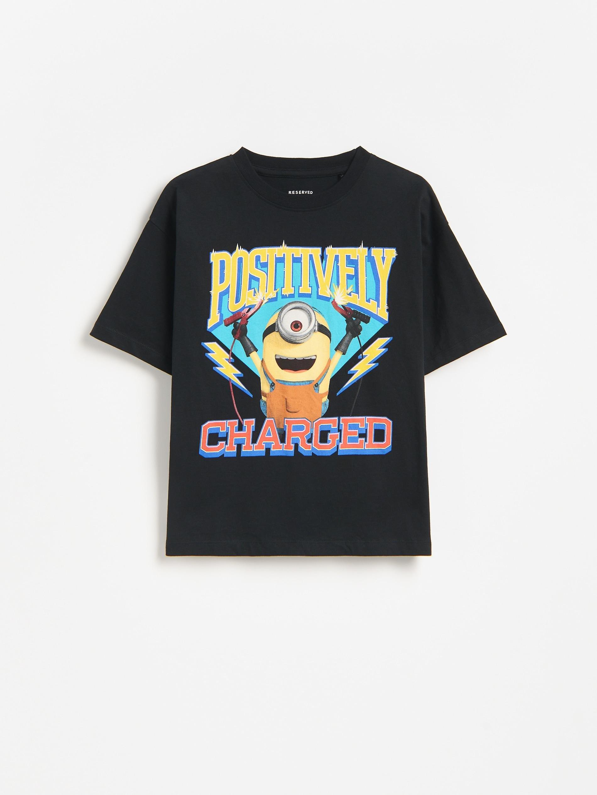 BOYS` T-SHIRT BLACK, Black, medium