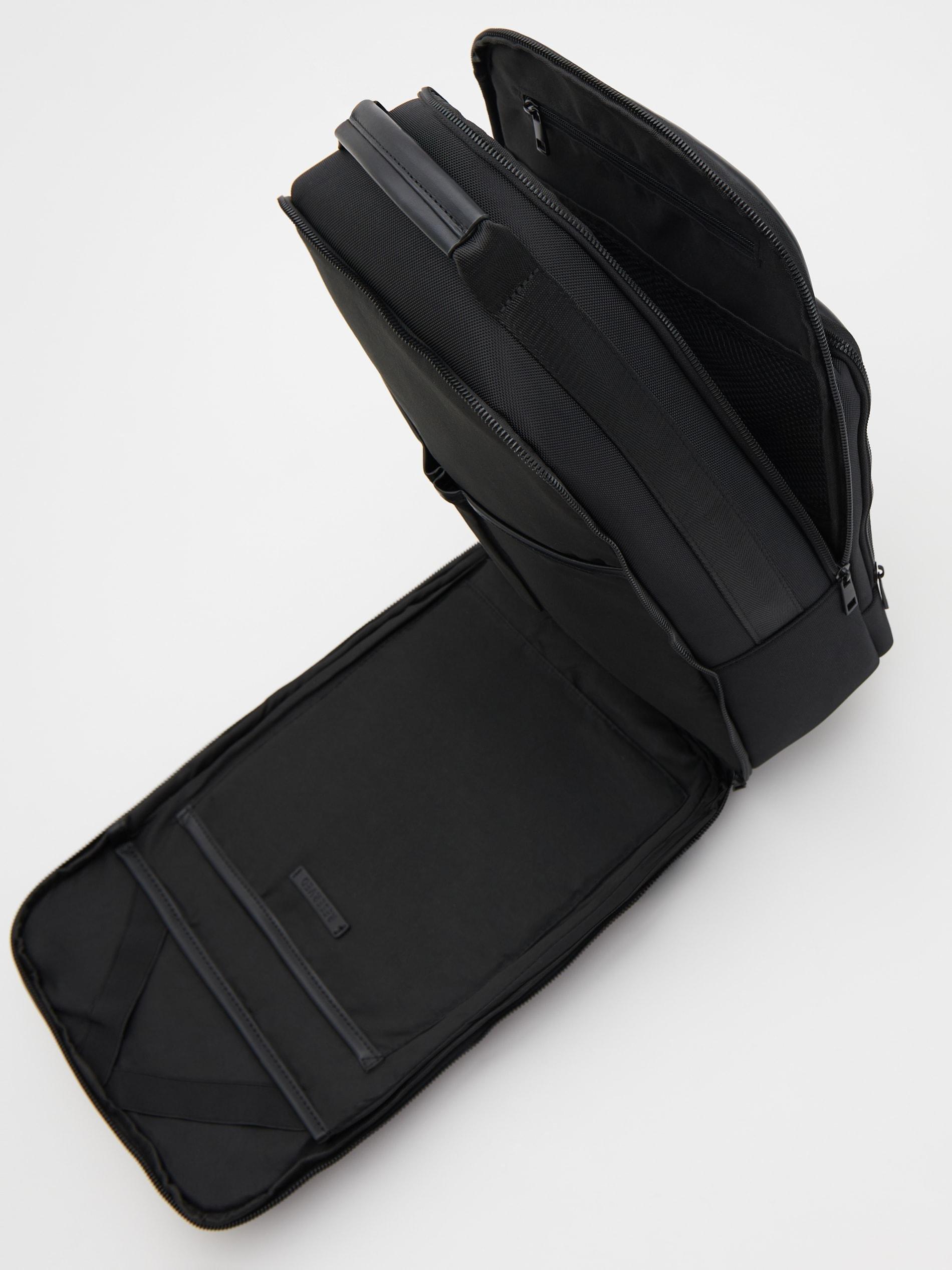 Black Plain Backpack With Handle, , large image number 6