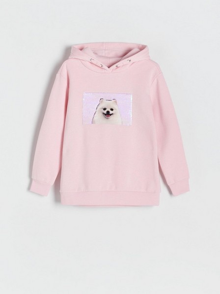 Reserved - Pink Hoodie With Magic Sequins, Kids Girls