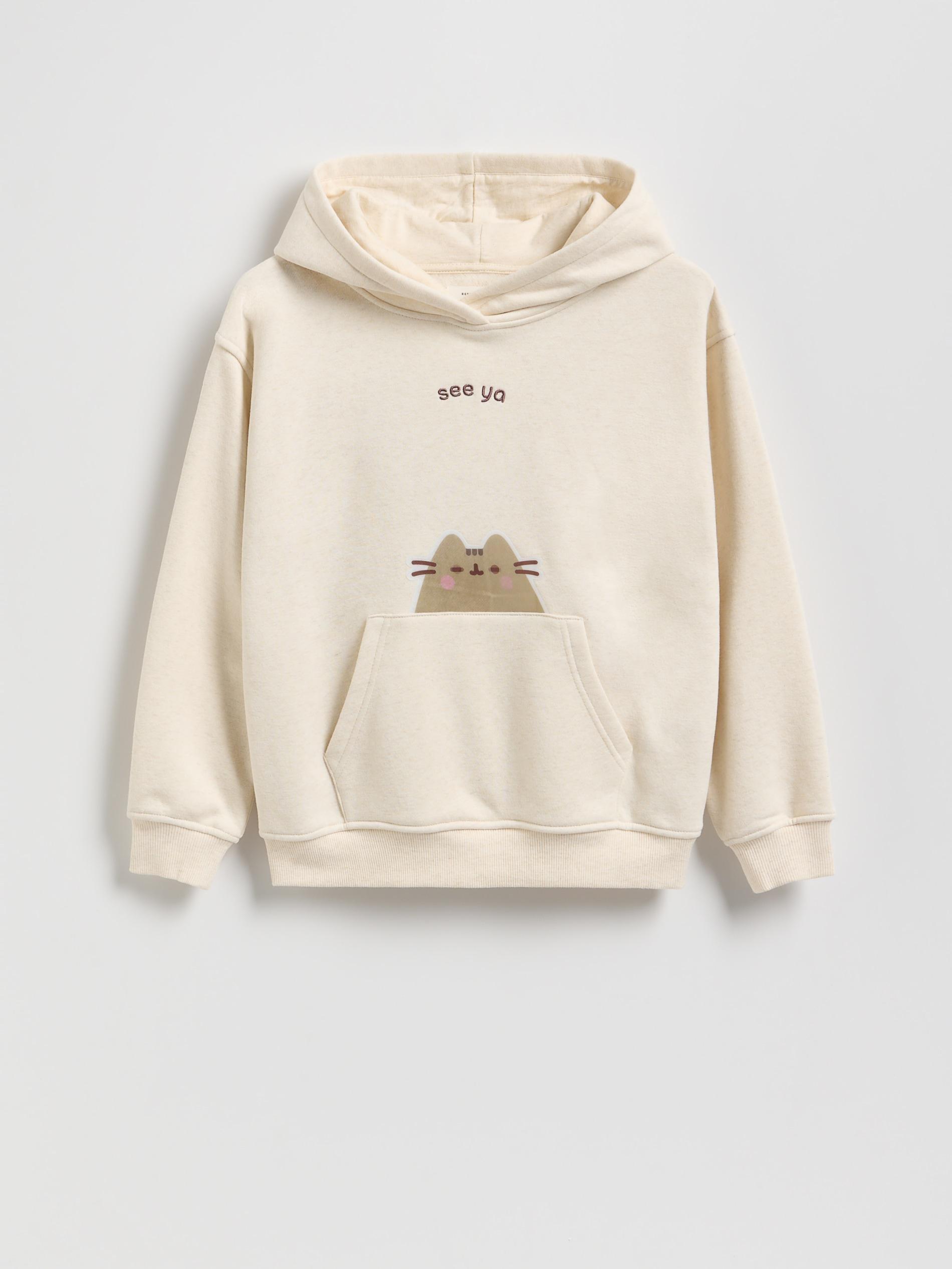 BEIGE Pusheen sweatshirt with 3D applique, , large image number 1
