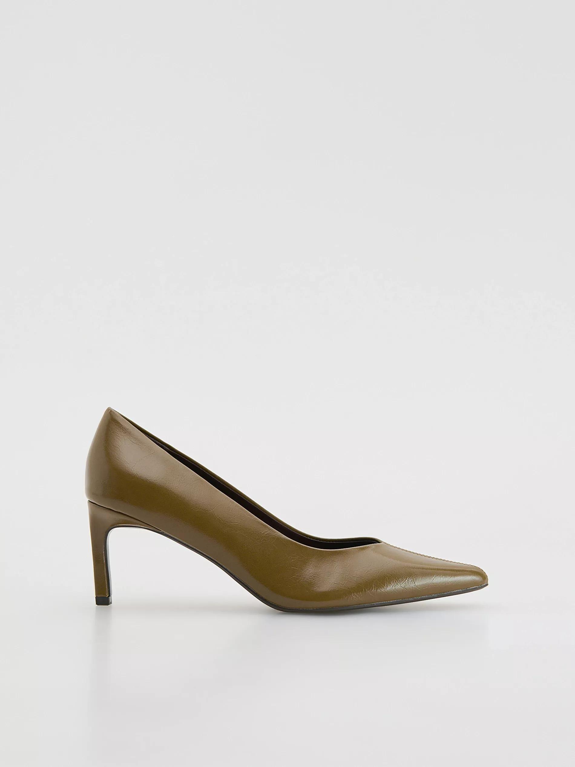 Brown High-Heeled Pumps, Khaki, medium