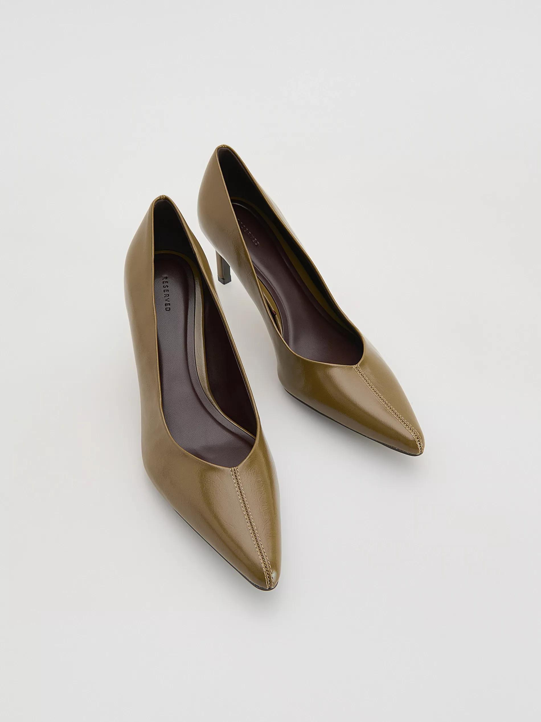 Brown High-Heeled Pumps, Khaki, large image number 1