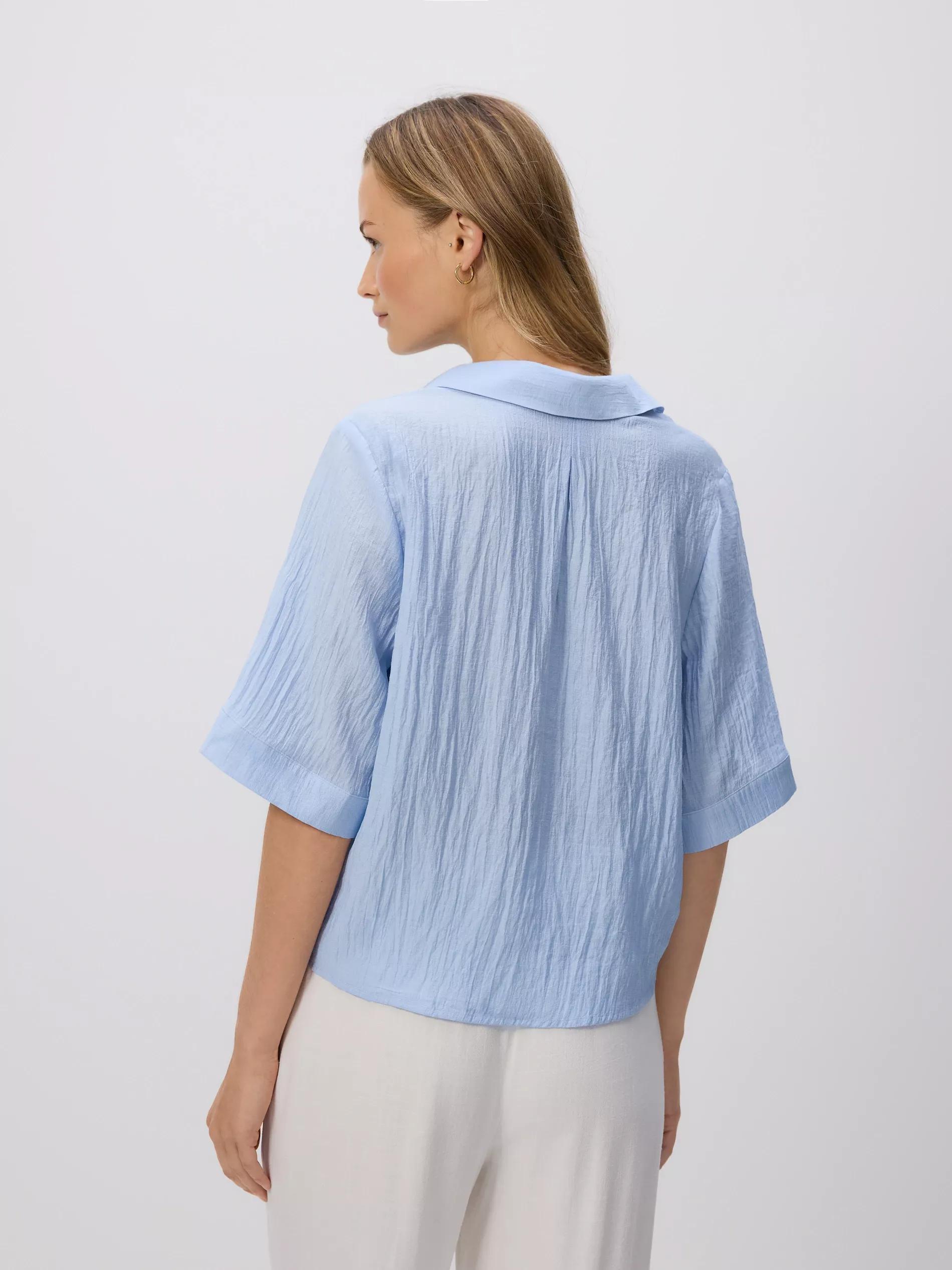 LIGHT BLUE Crease effect shirt, , large image number 1