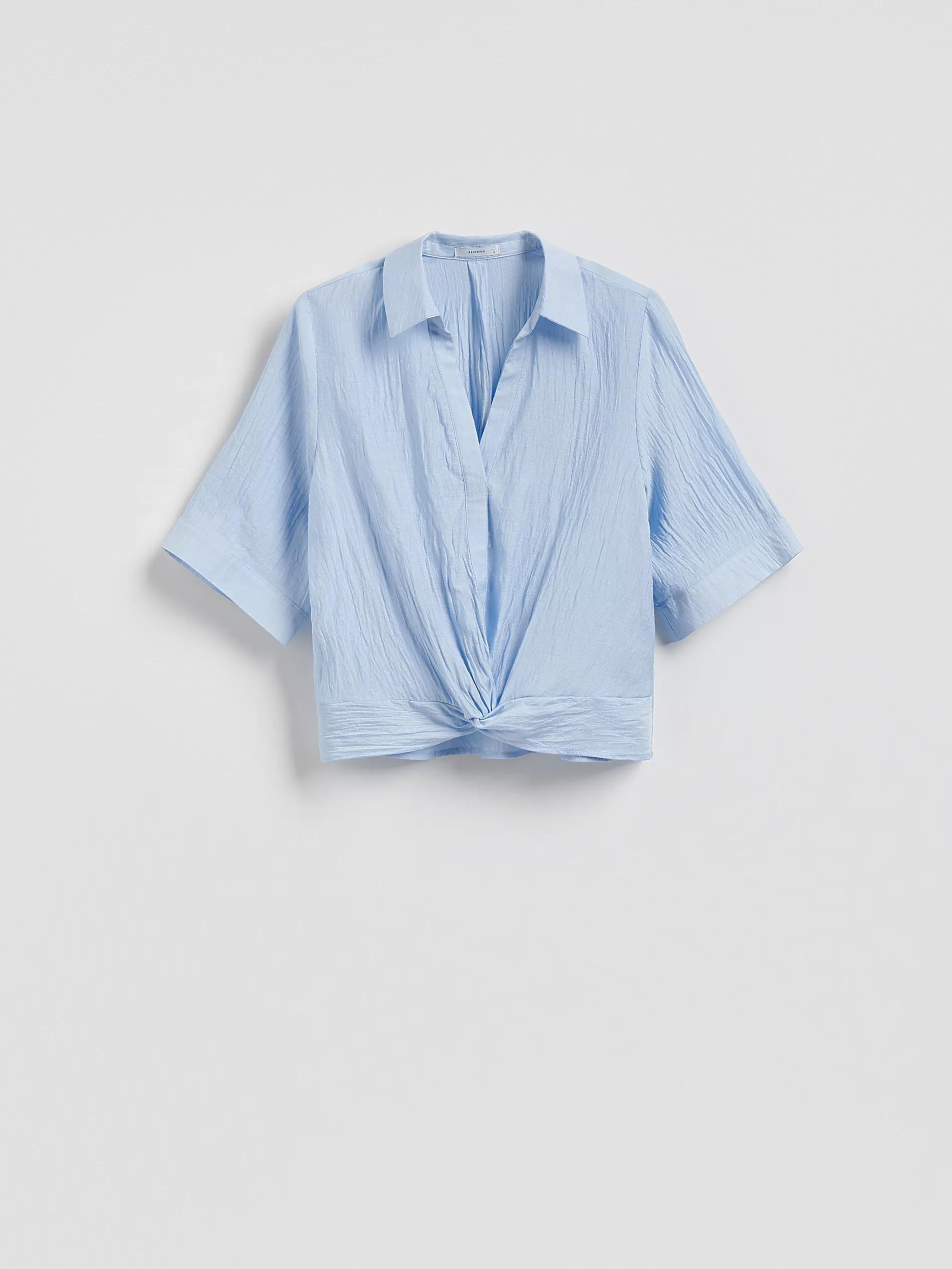LIGHT BLUE Crease effect shirt, , large image number 5
