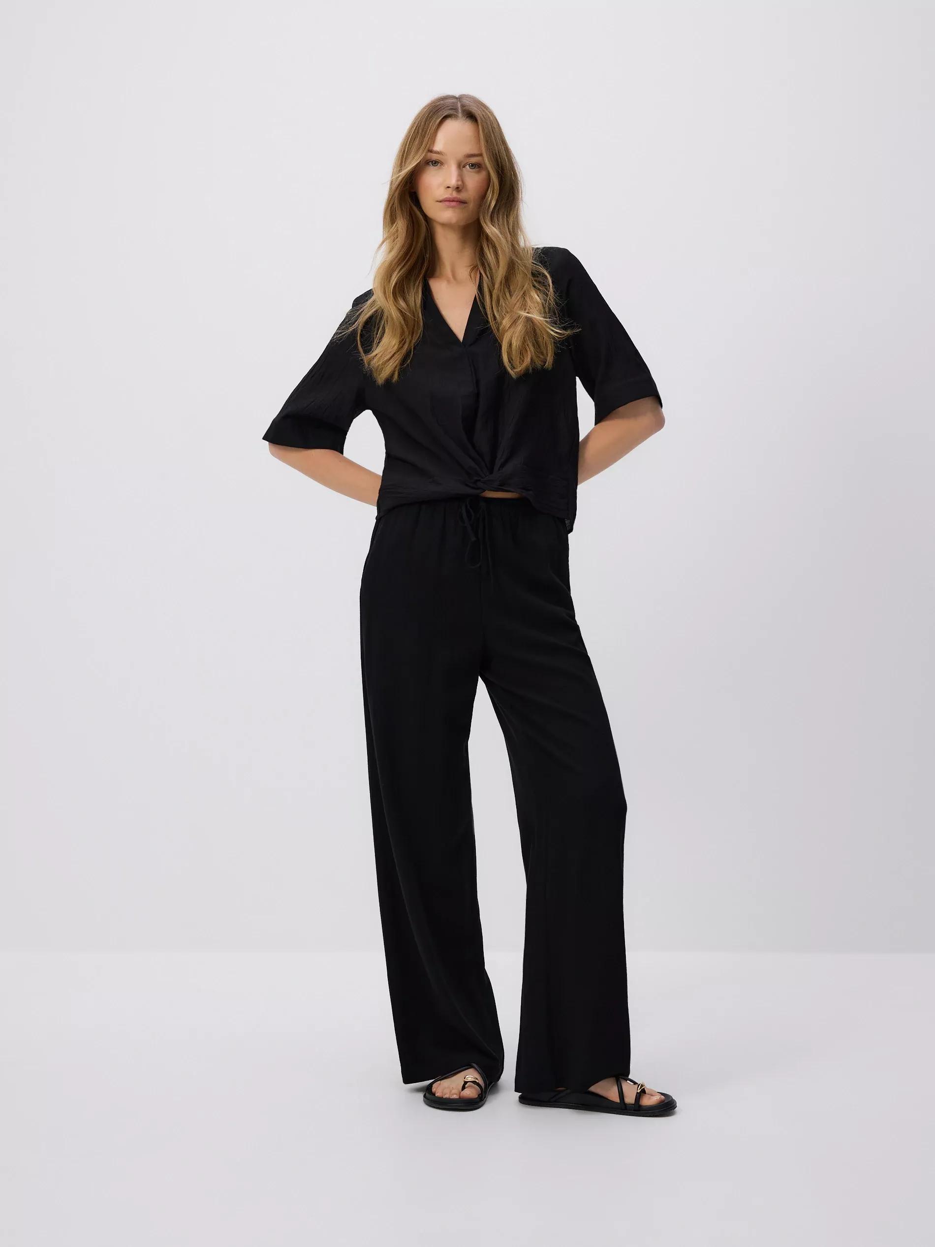 BLACK Crease effect shirt, Black, medium