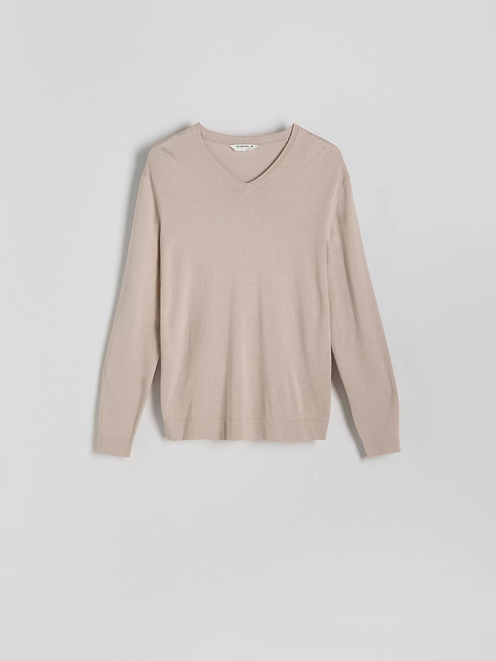 Beige Sweater With High Viscose Content, , large image number 4