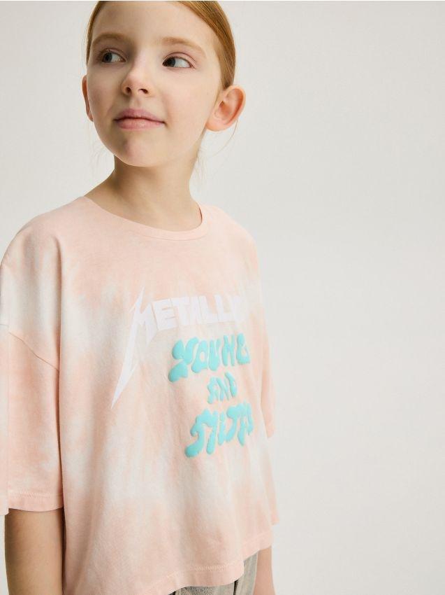 Multicolour Metallica T-Shirt With Tie Dye Effect, , large image number 0