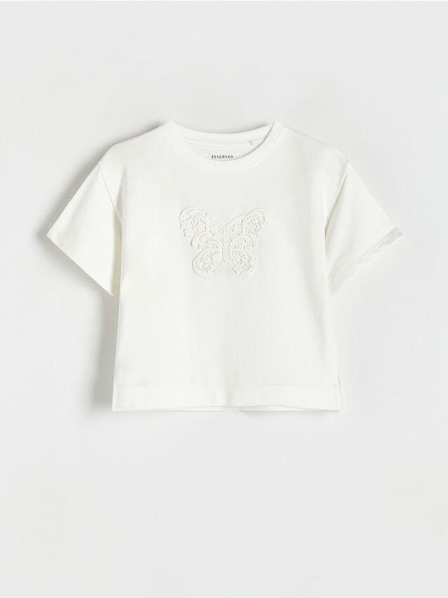 Cream T-Shirt With Patch, , large image number 0