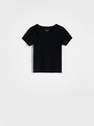Reserved - Black Decorative Cut-Out T-Shirt, Kids Girls