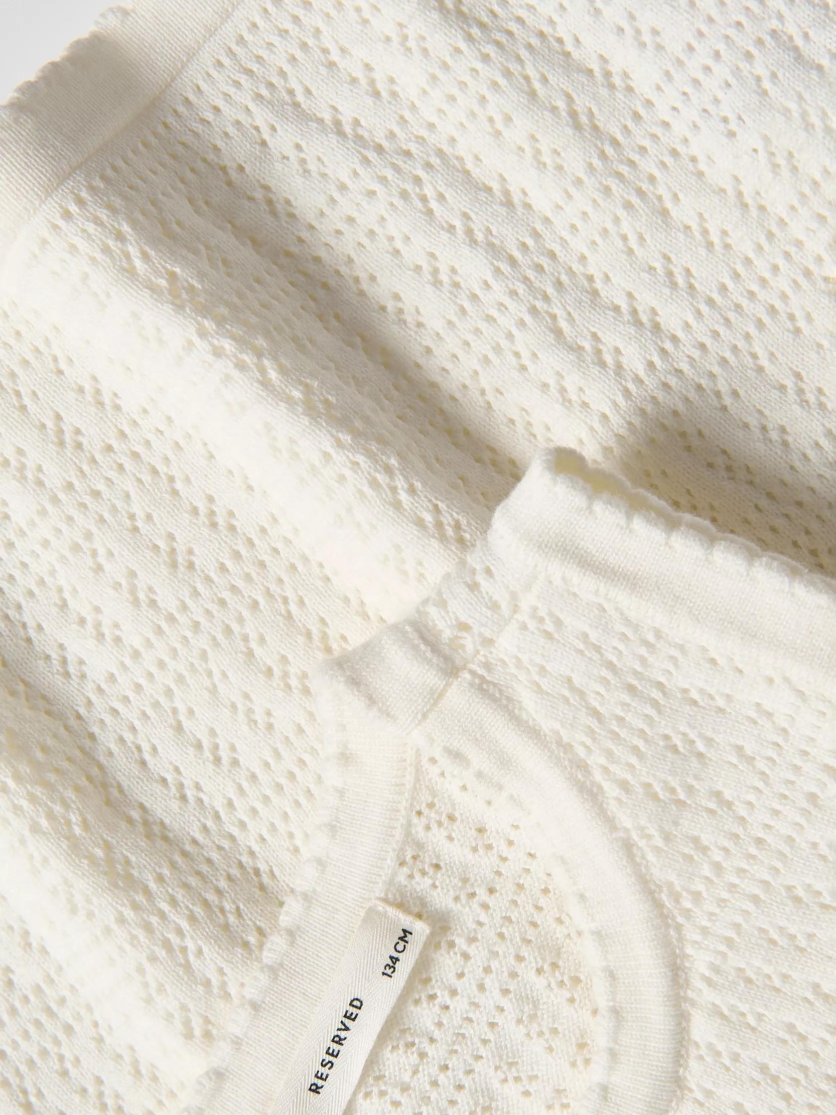 Cream Knitted Fabric Vest, , large image number 1