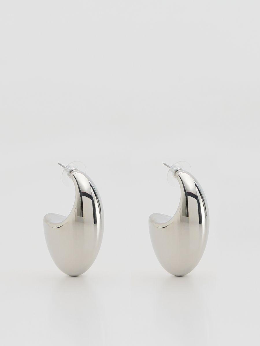 Silver Earrings In The Shape Of A Teardrop, Silver, large image number 1
