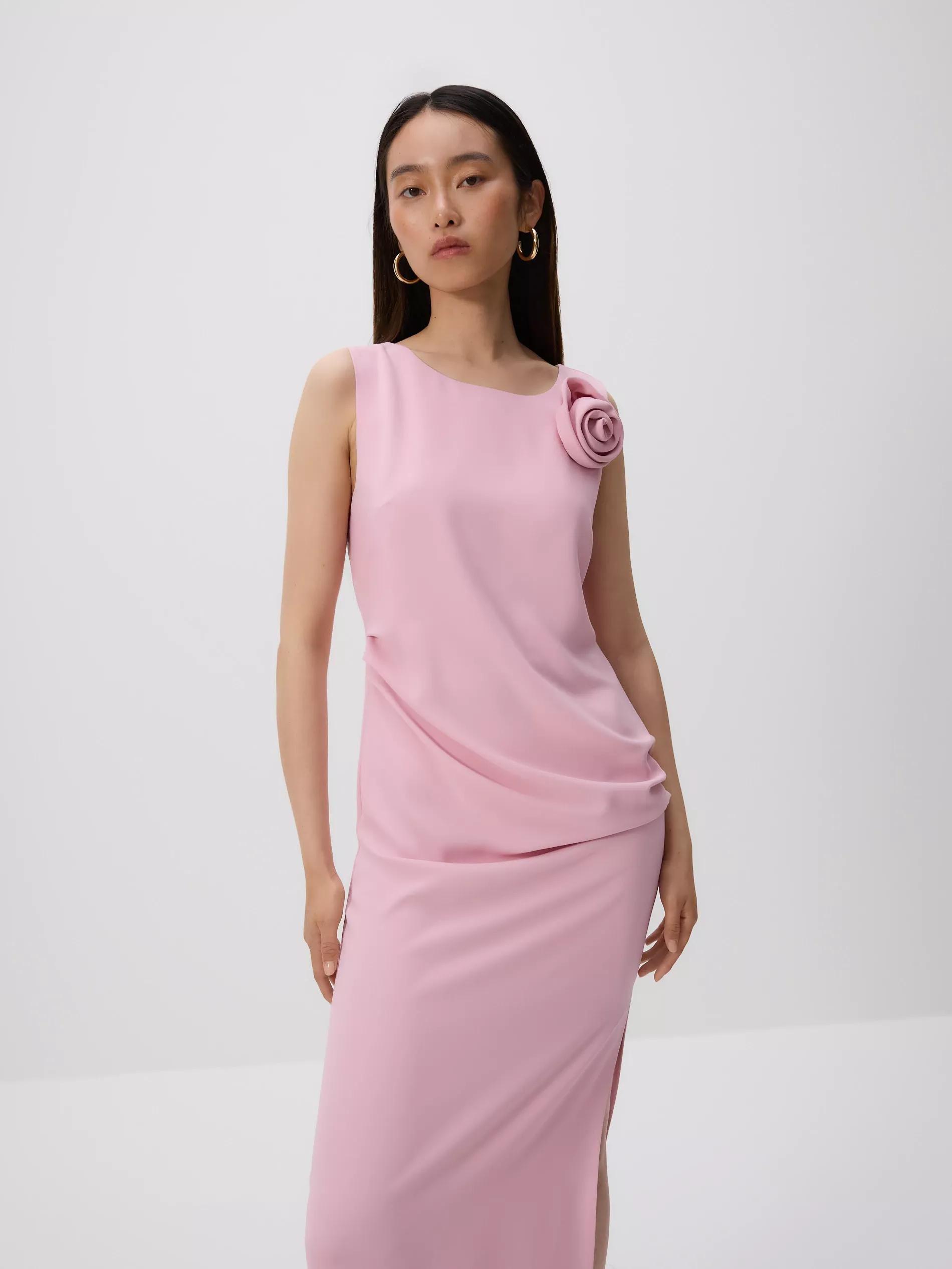 Pink Dress With Rose Detail, , large image number 4