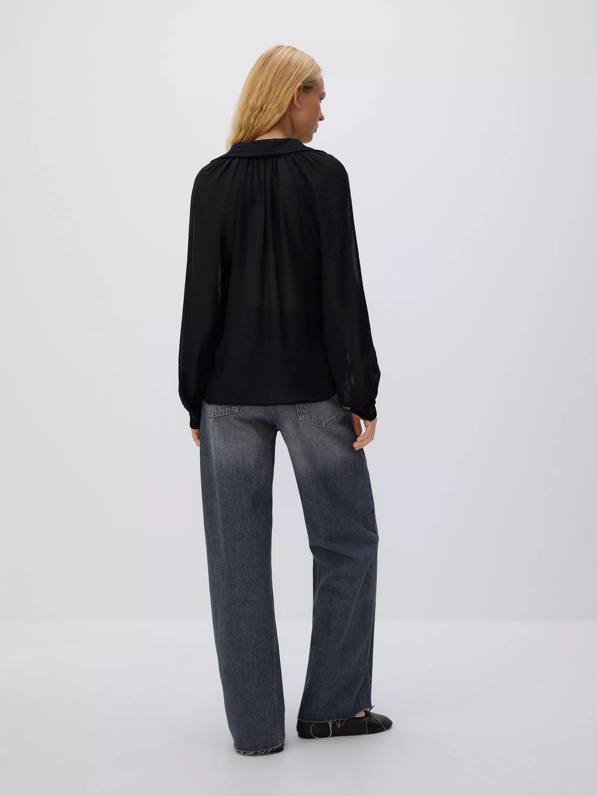 Black Viscose Blend Blouse, , large image number 3