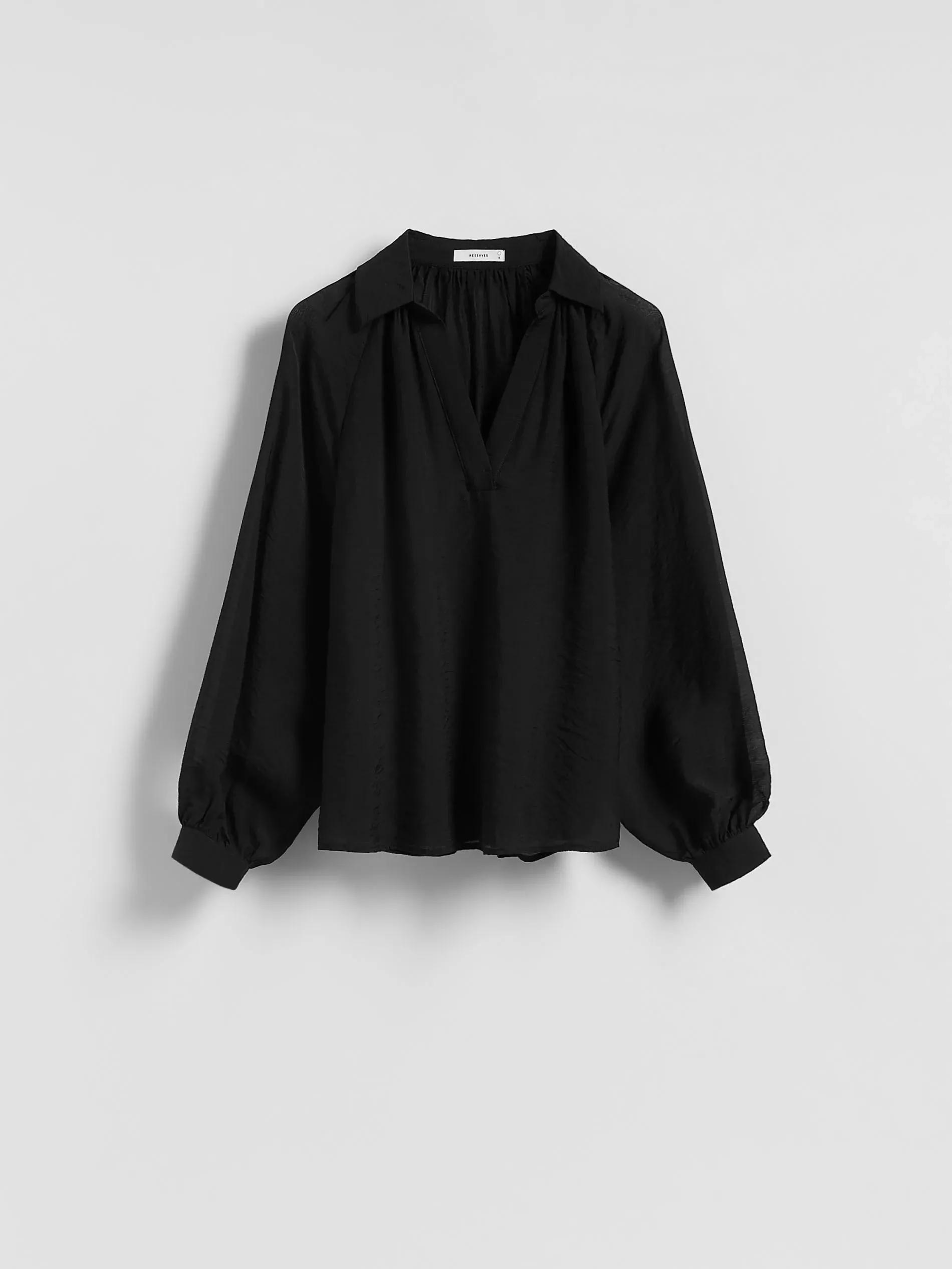 BLACK Viscose blend blouse, Black, medium