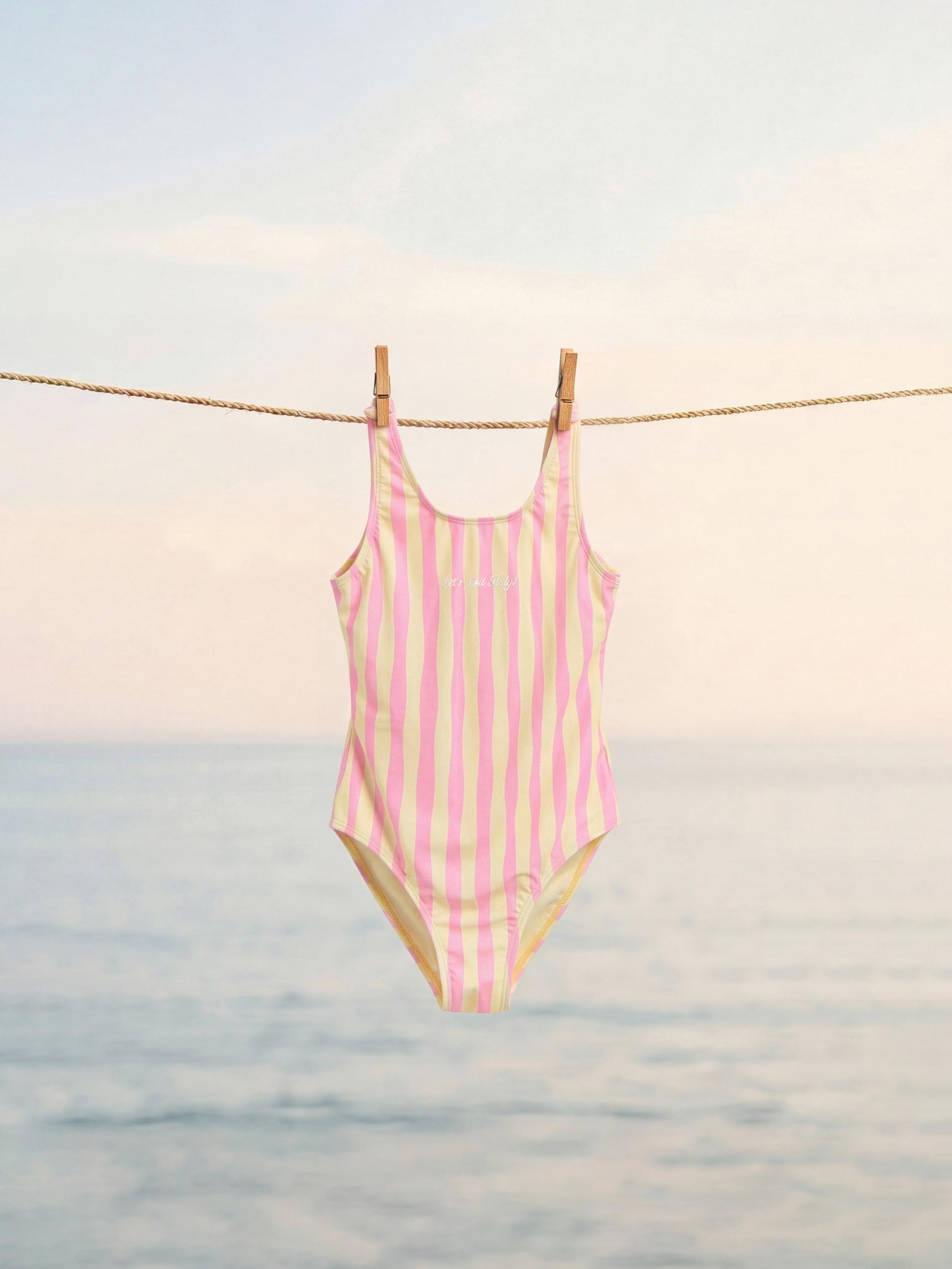 Multicolour One Piece Stripe Swimsuit, Multicolor, large image number 2