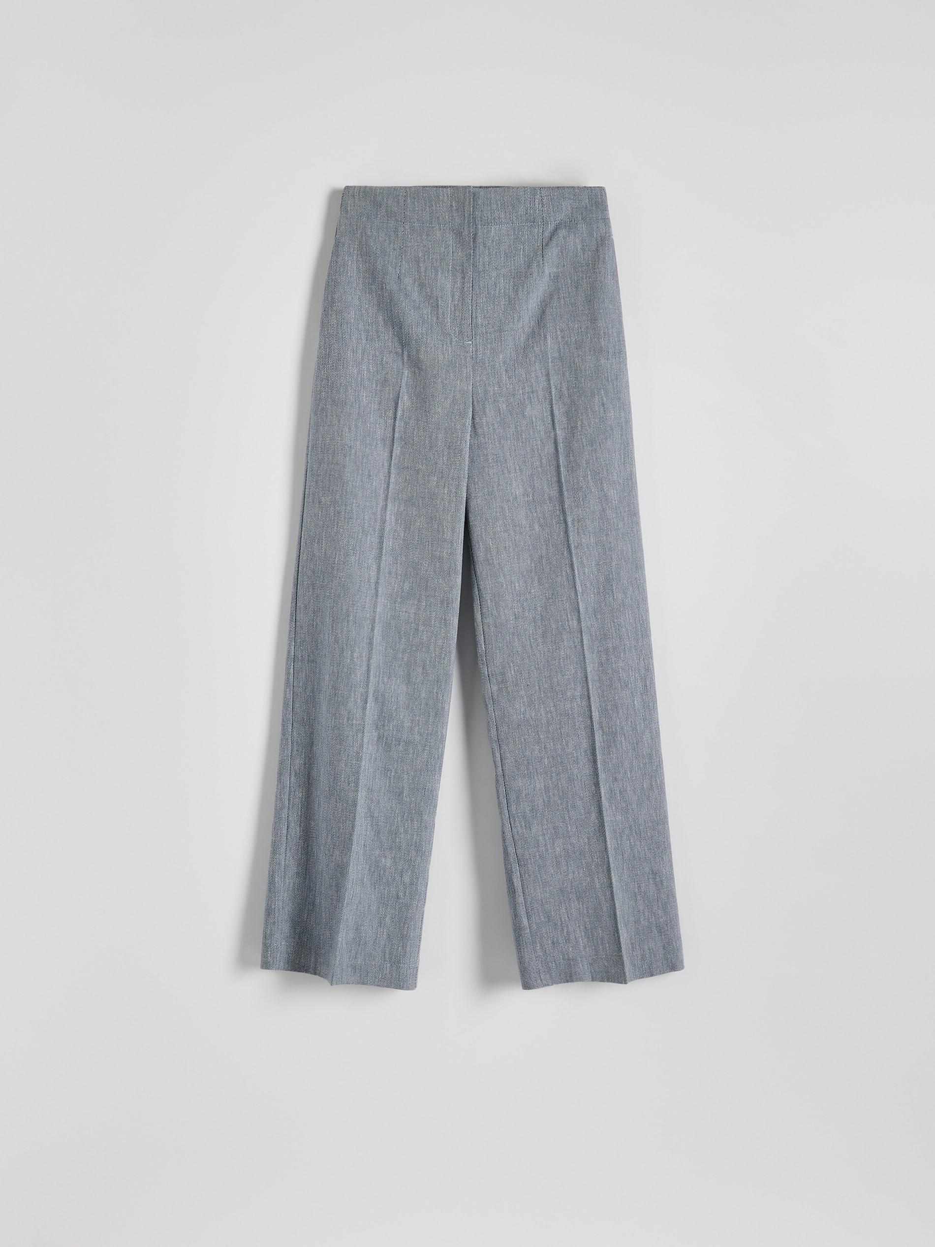 Blue Pressed Creased Trousers, , large image number 9