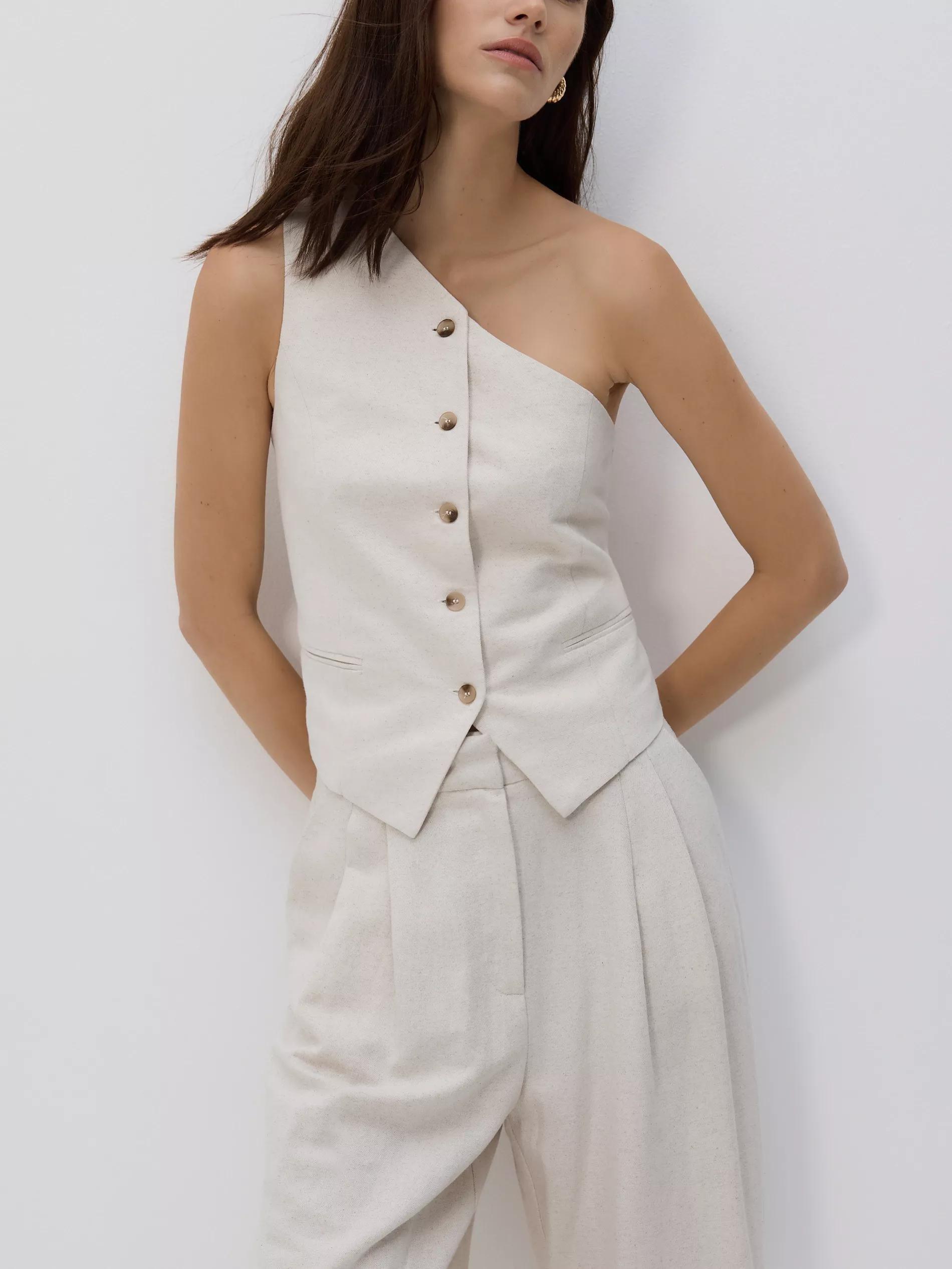 NUDE Asymmetric waistcoat, Ivory, medium