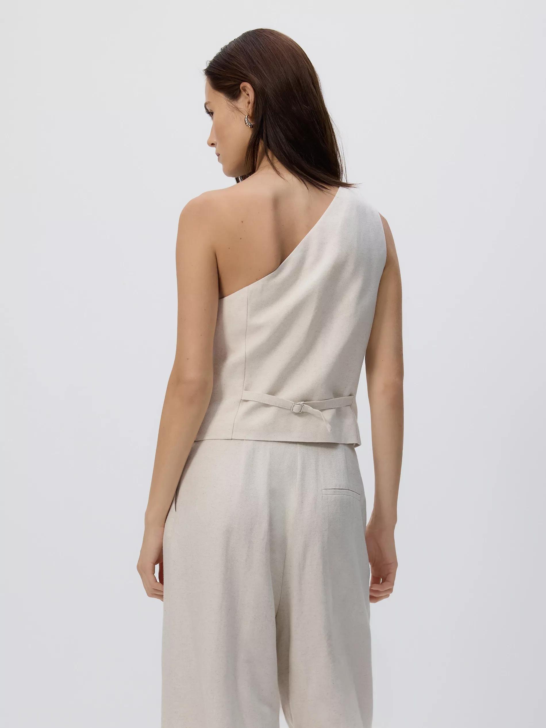NUDE Asymmetric waistcoat, Ivory, medium