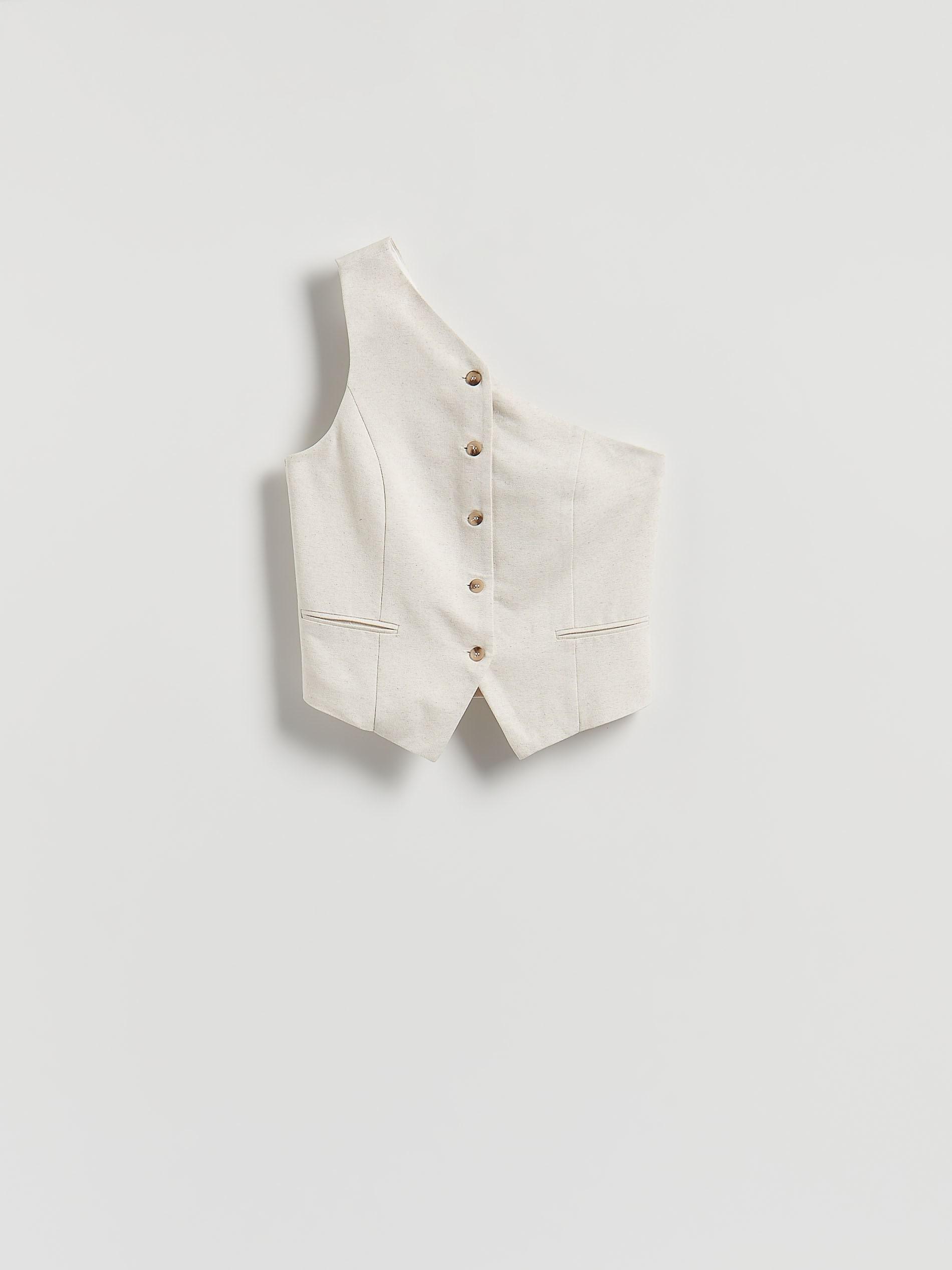 NUDE Asymmetric waistcoat, Ivory, large image number 4